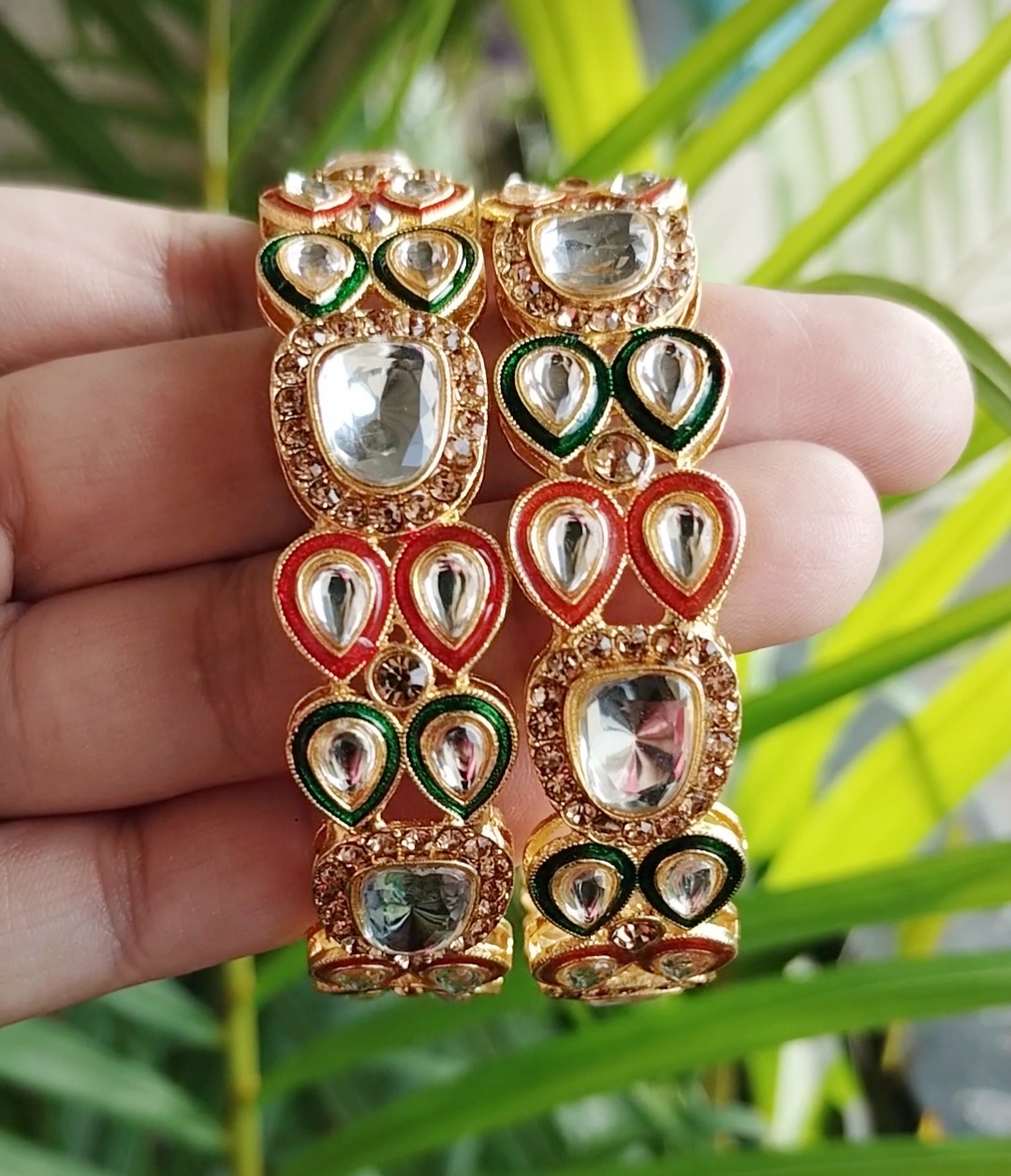 Traditional Enamel Kundan Bangles