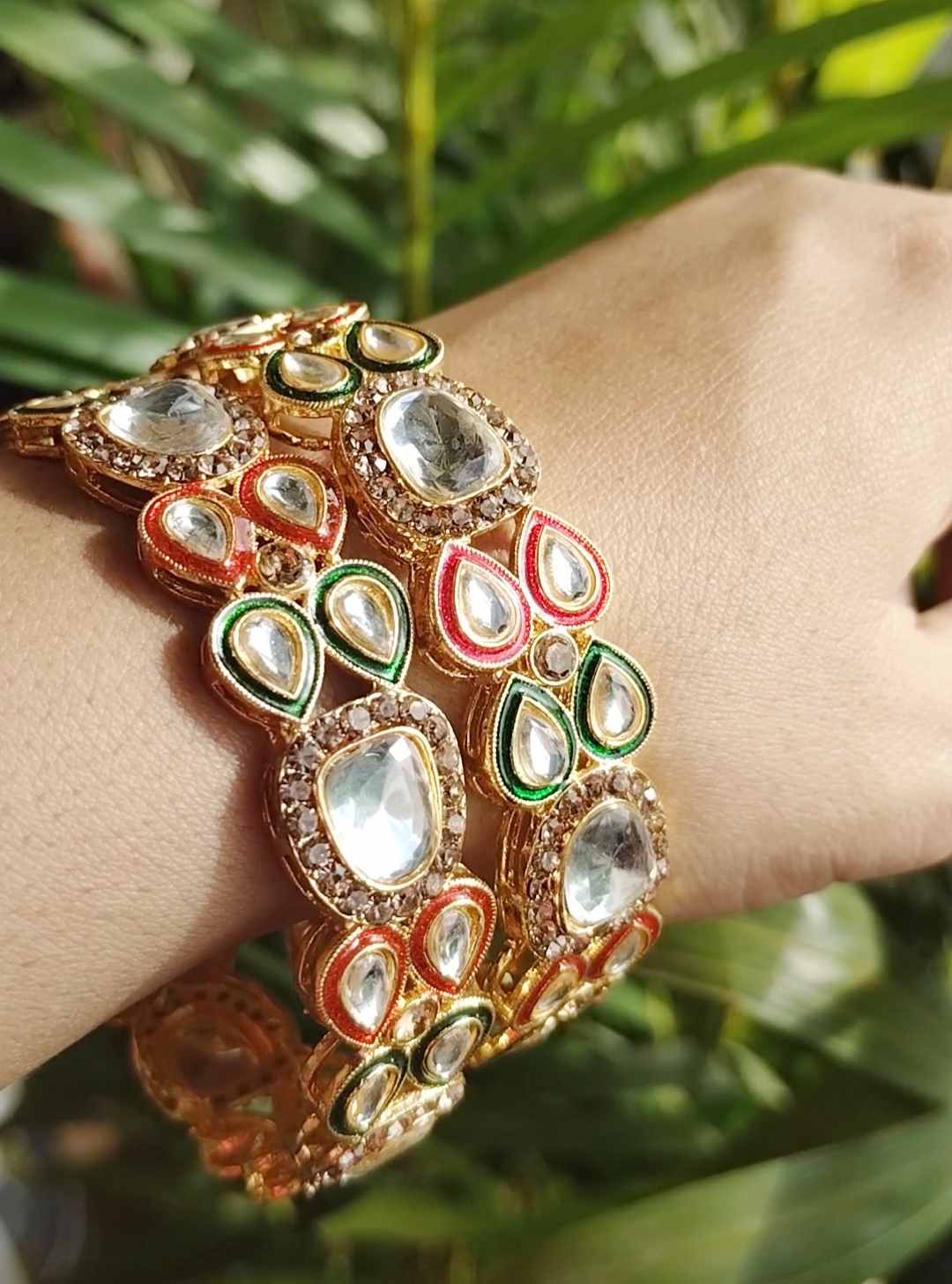Traditional Enamel Kundan Bangles
