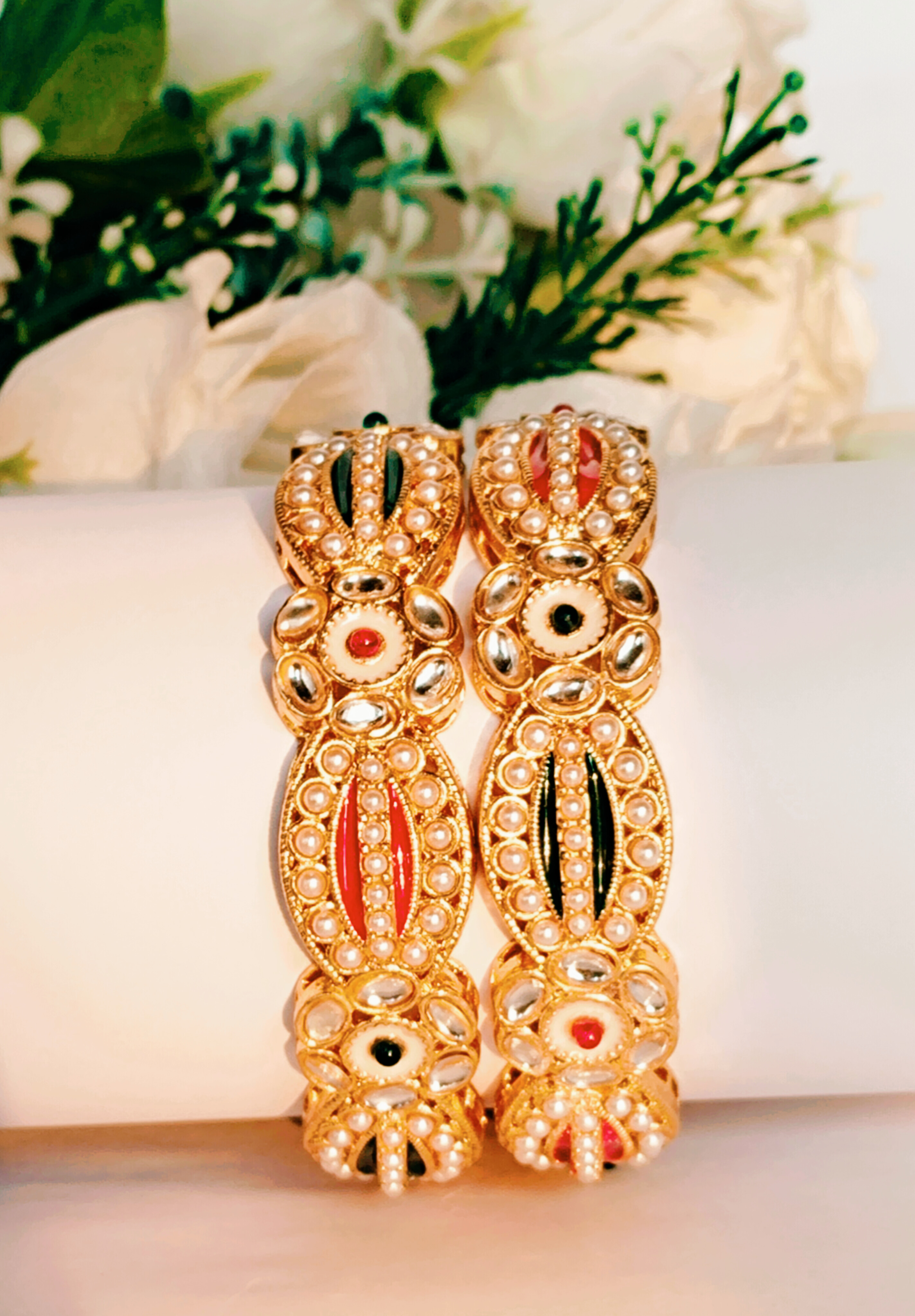 Maharashtrian Gold-Plated Moti Bangles