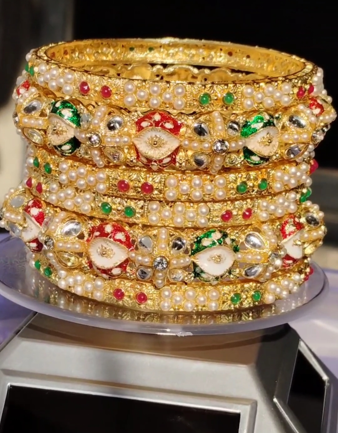 Meenakari Jadau Kundan Bangles