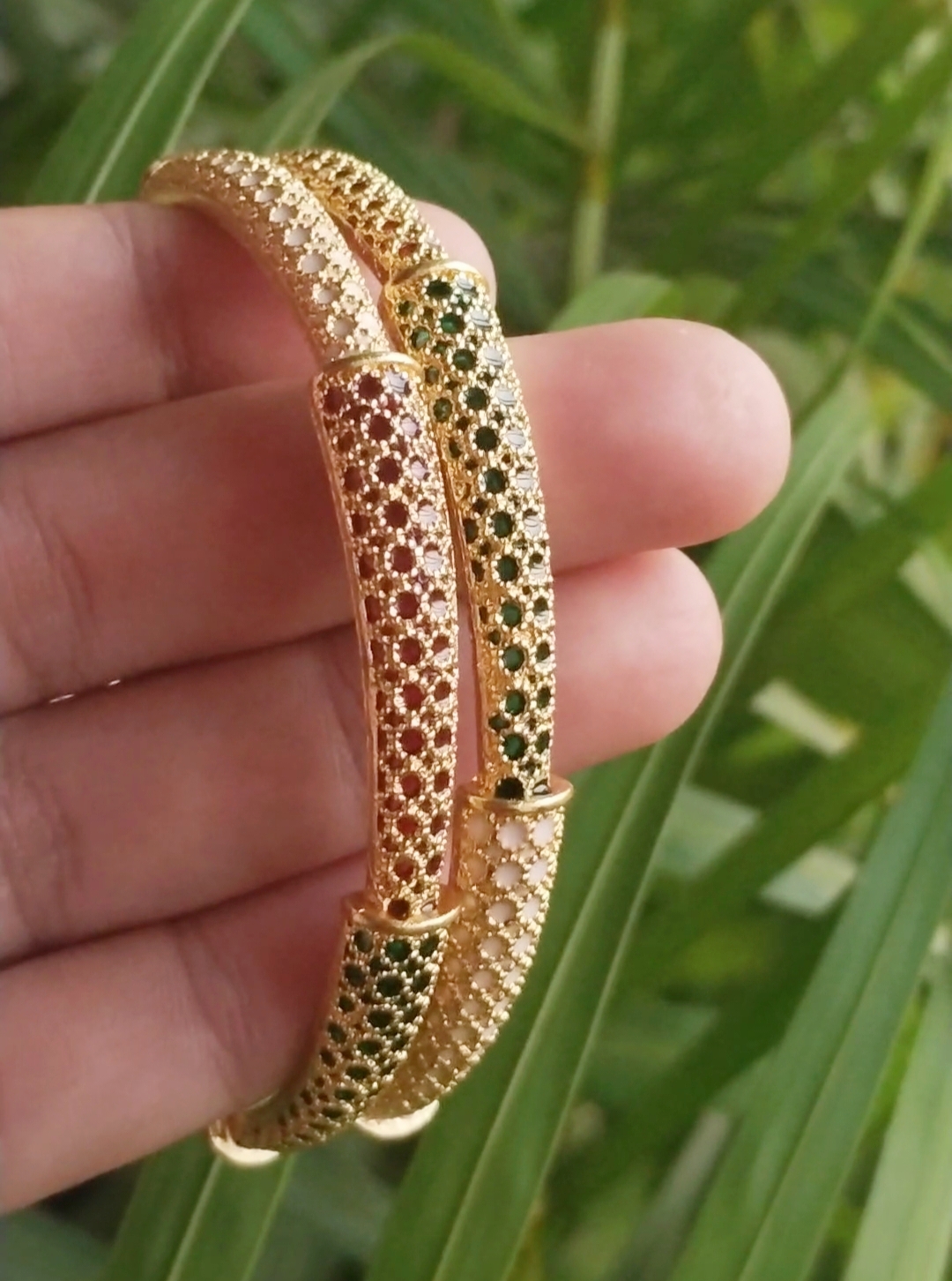 Enameled Gold Plated Bangles