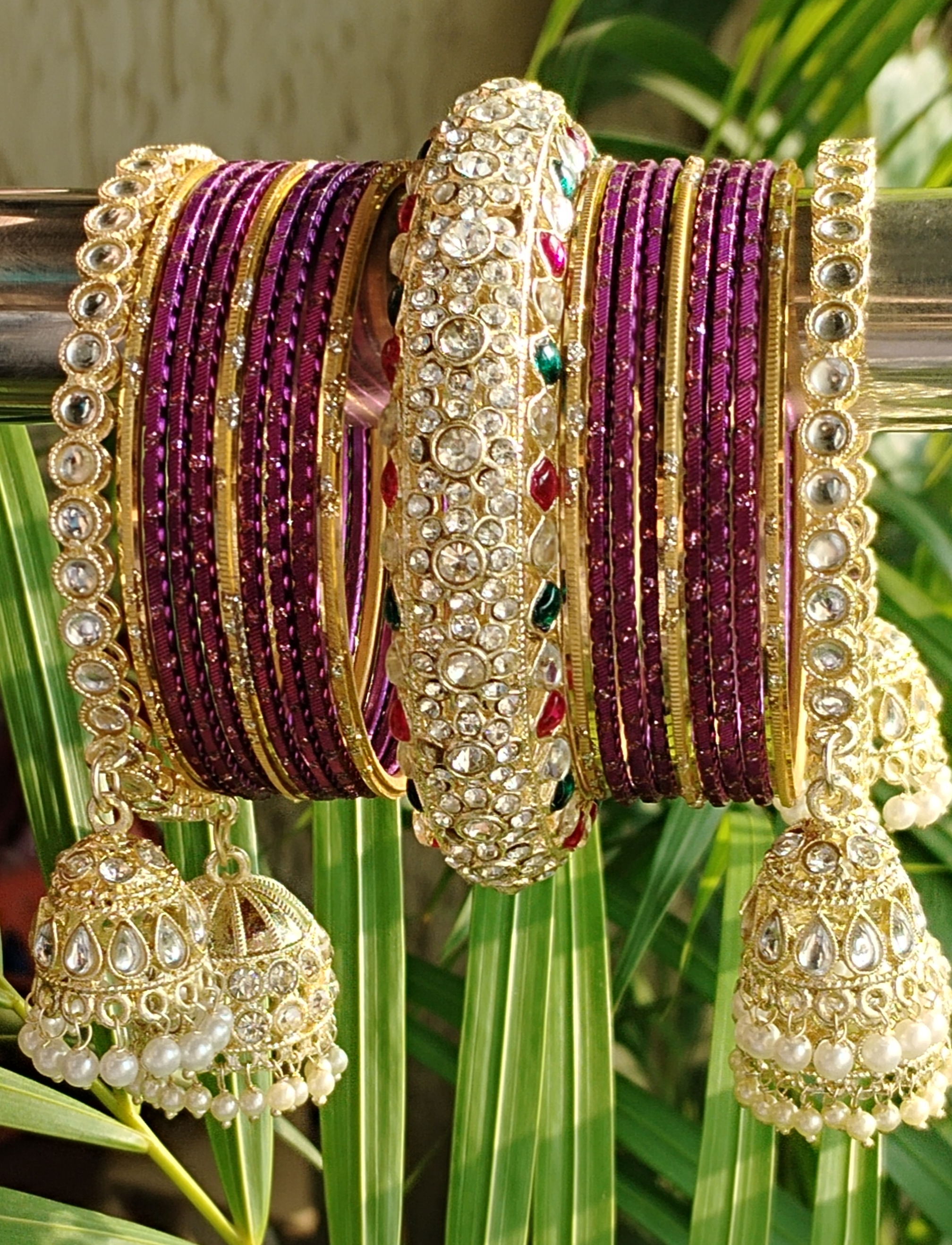 Kundan 3 jhumka Bangels