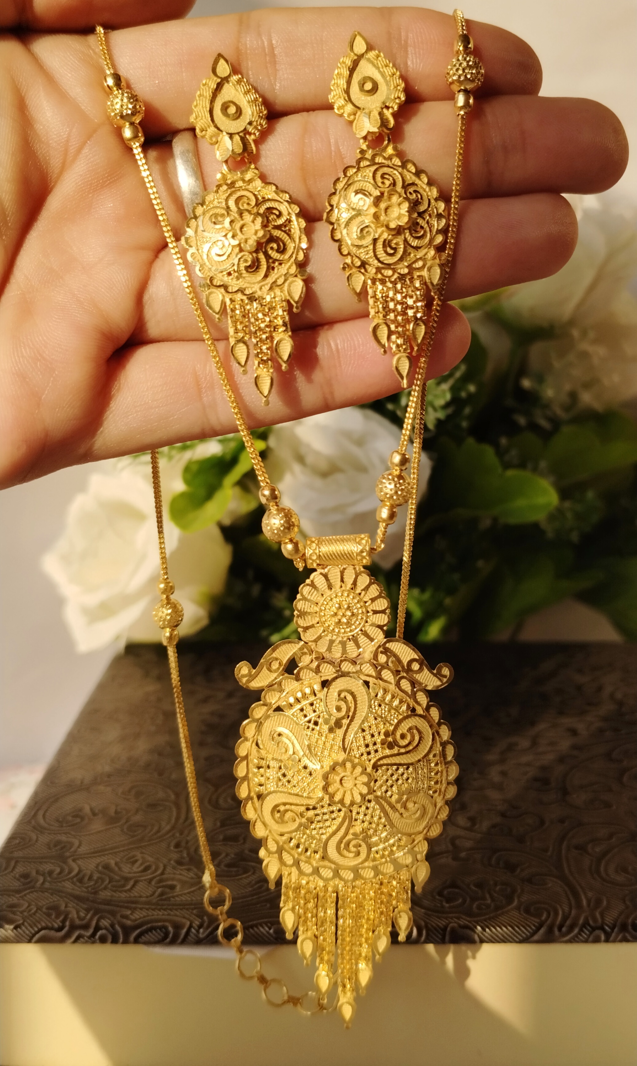 1gm Gold Plated Dubai Design Long Necklace 