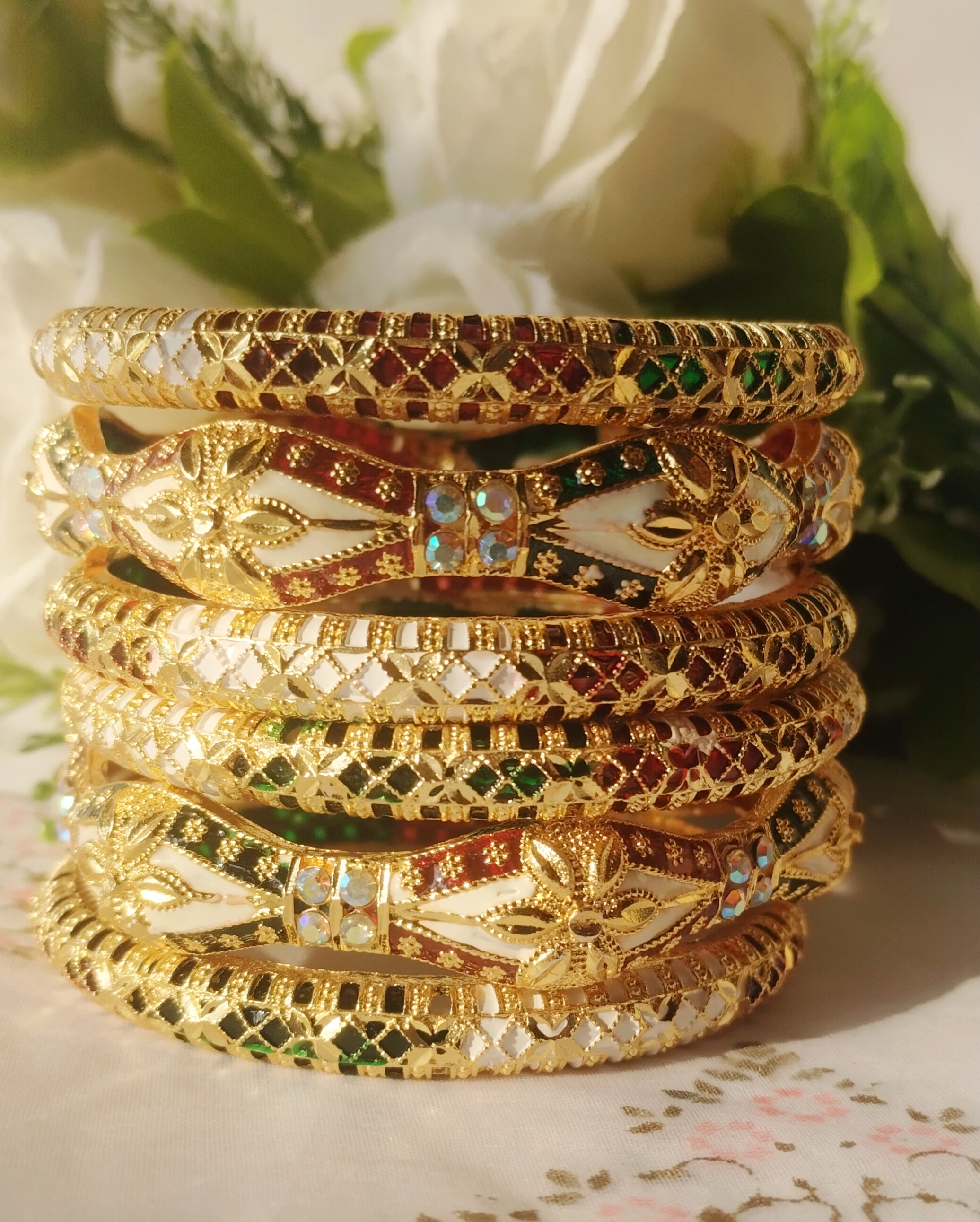 Traditional Enameled Bangles set