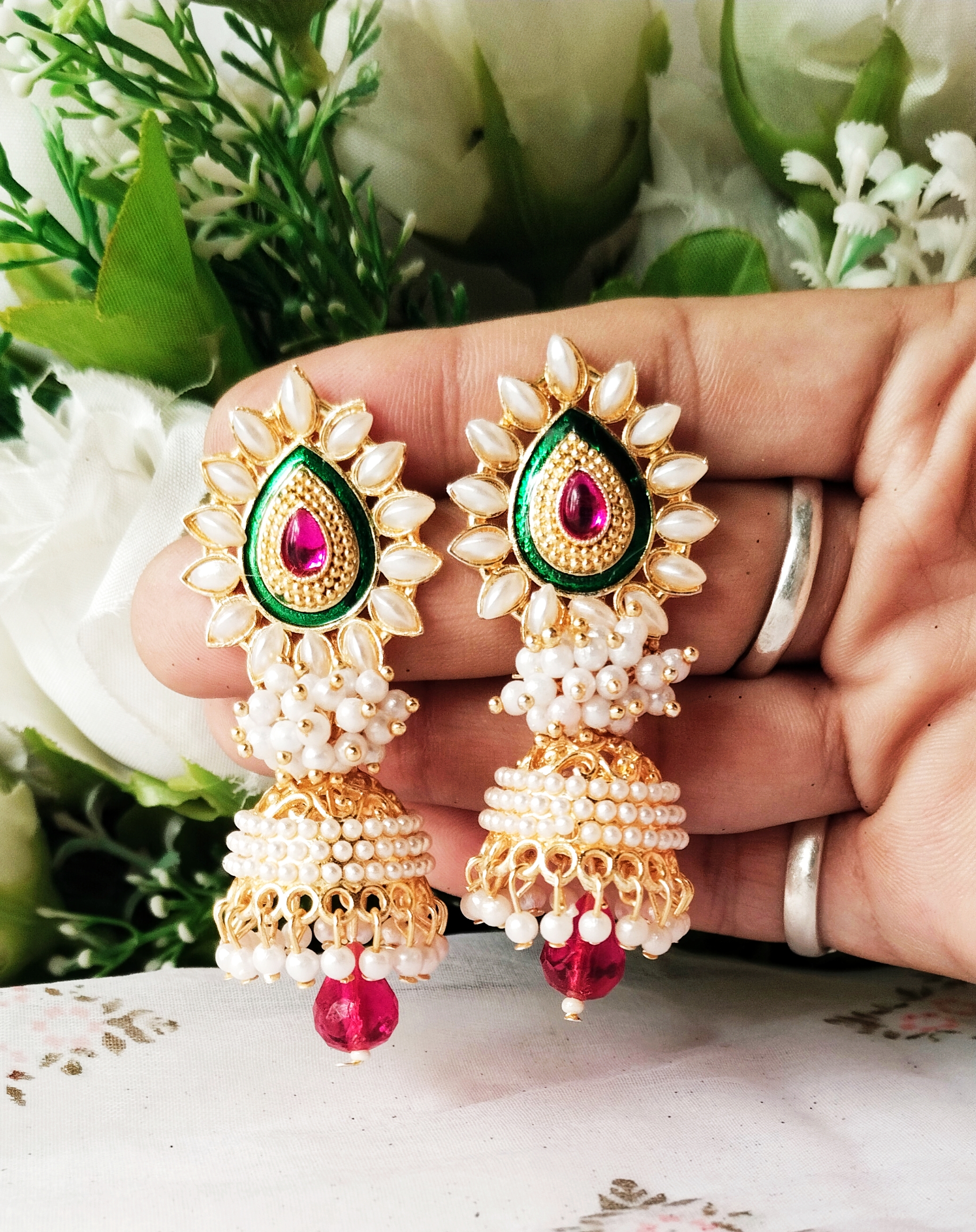 Maharashtrian pearl Jhumka