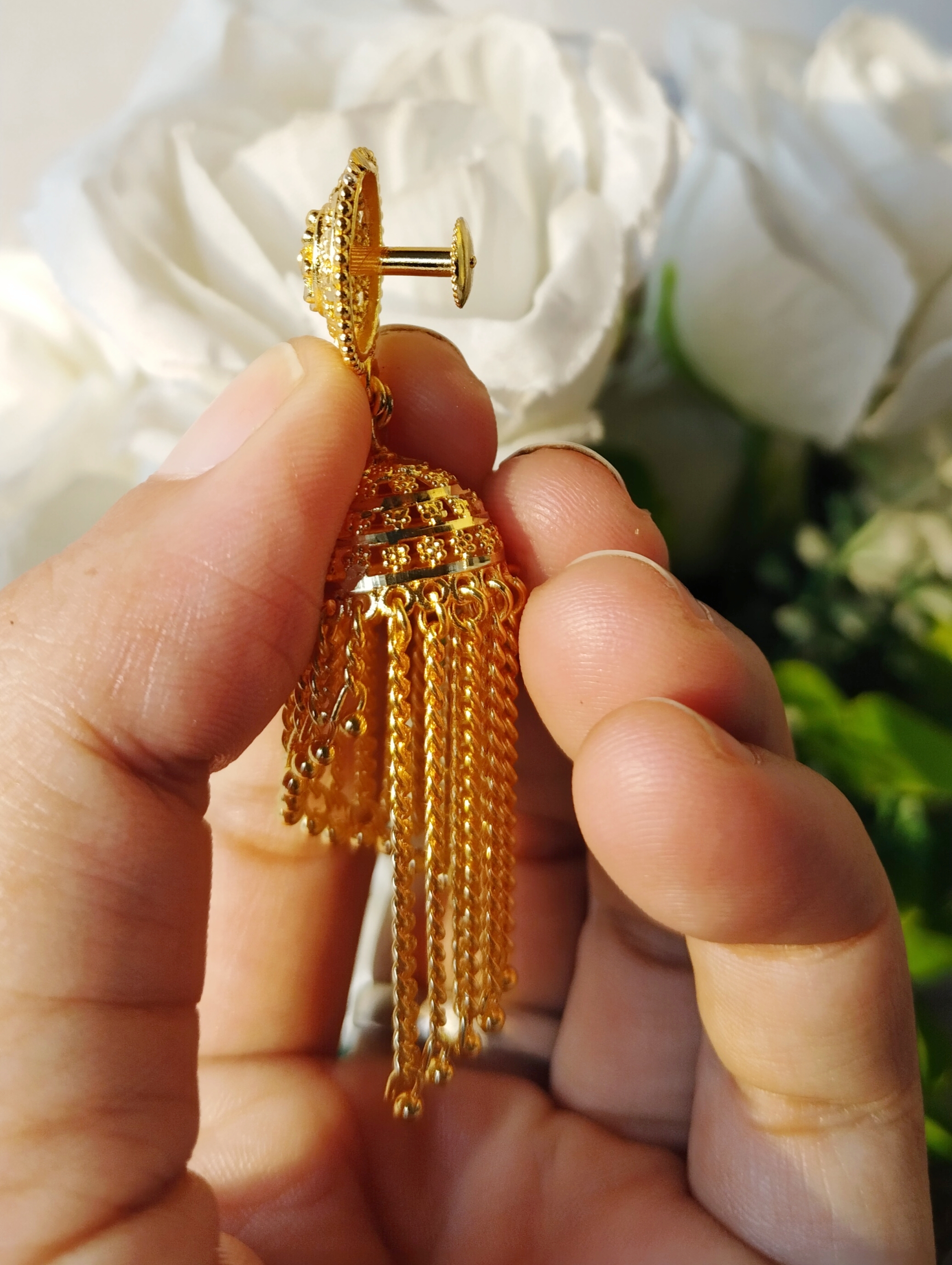Microgold Plated Tassel Jhumka