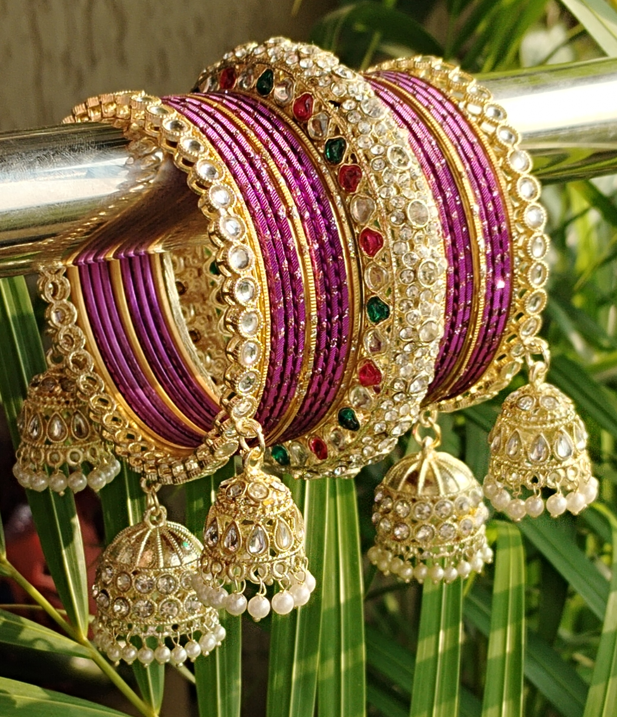 Kundan 3 jhumka Bangels