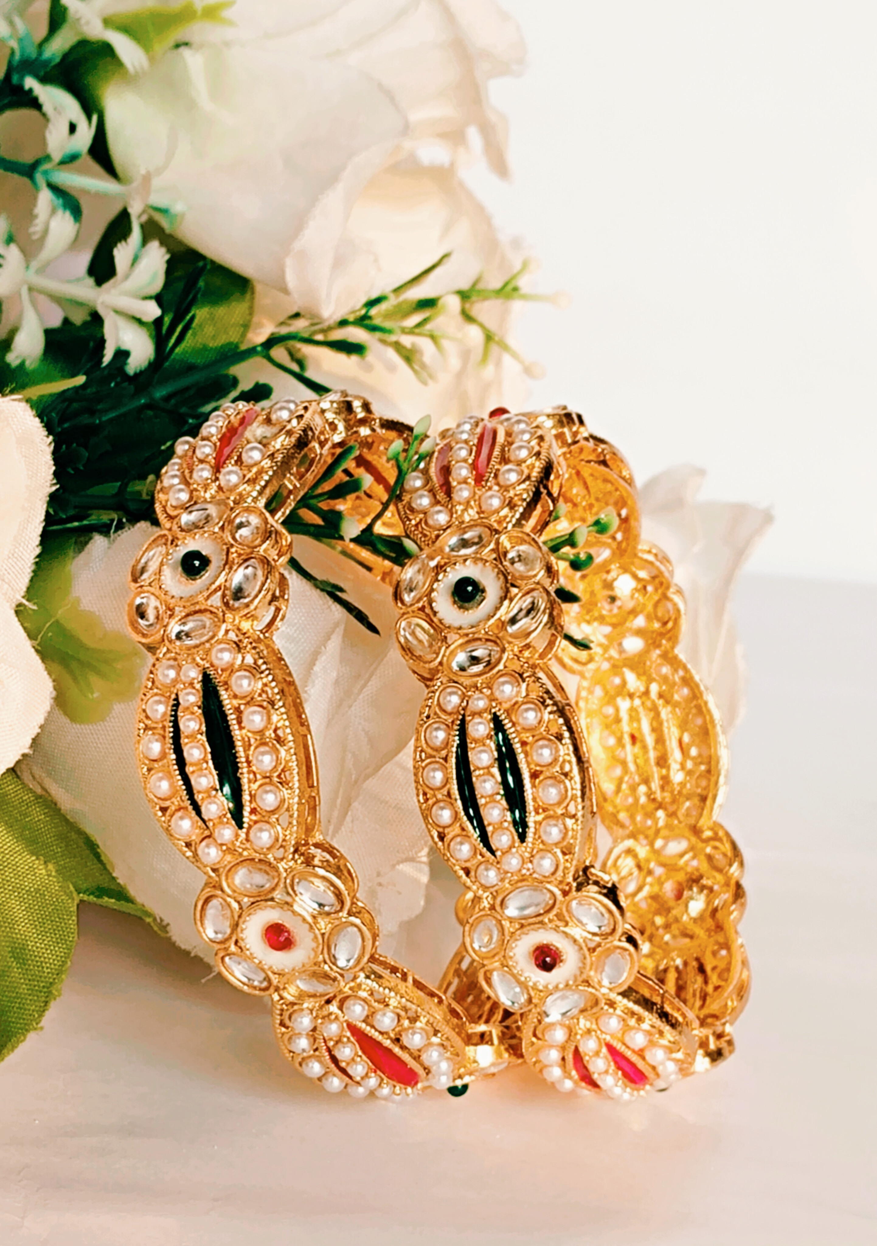 Maharashtrian Gold-Plated Moti Bangles