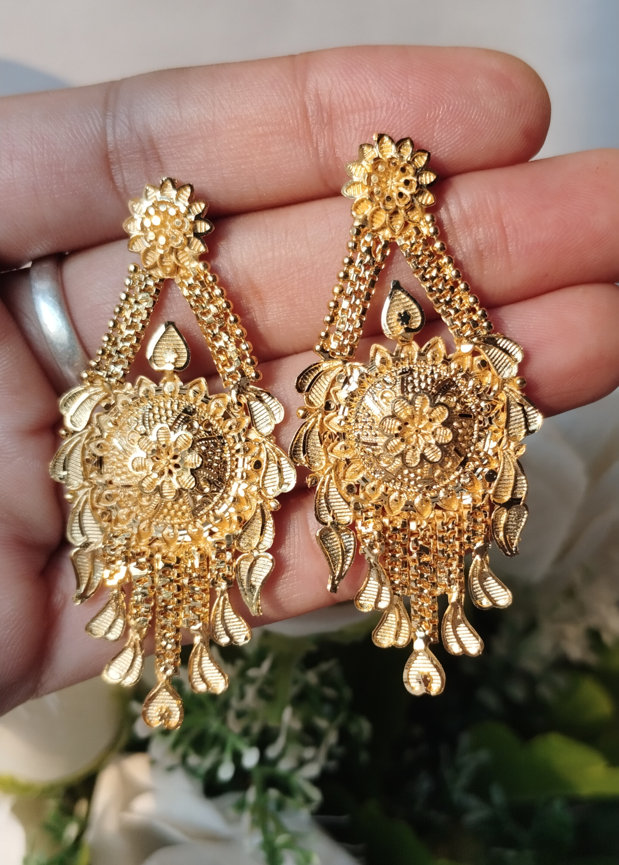 Microgold Plated Chandbali Earrings