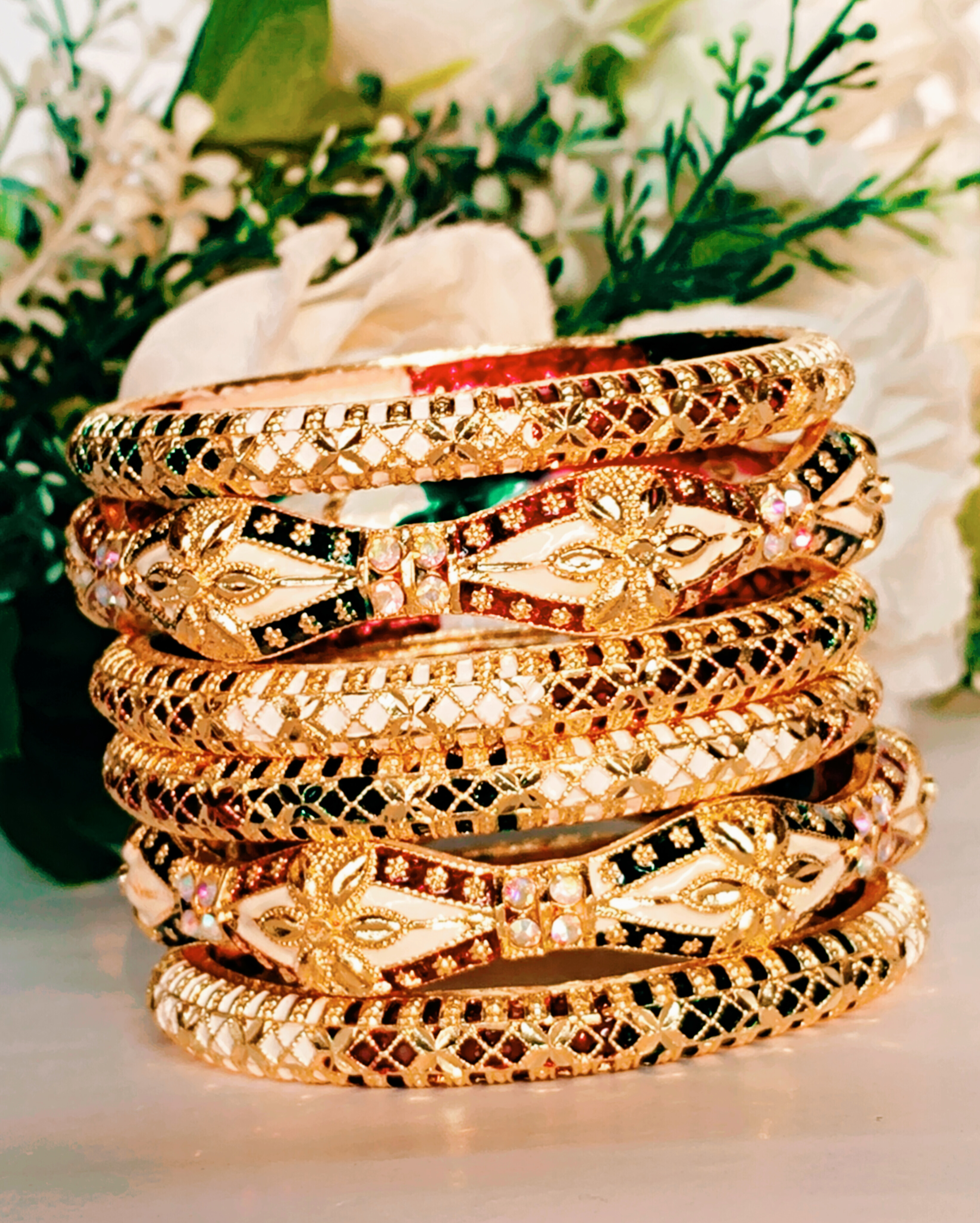 Traditional Enameled Bangles set