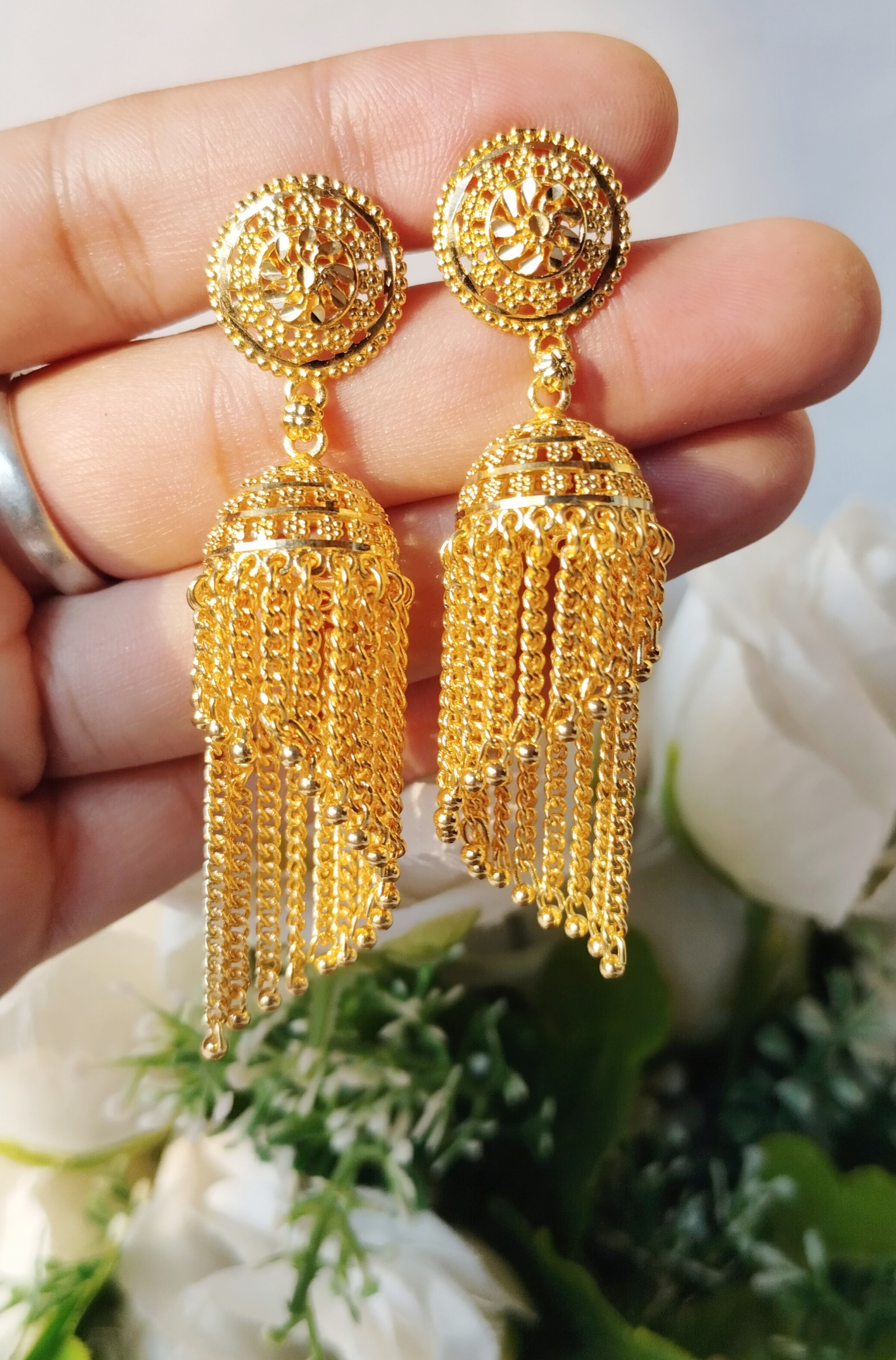 Microgold Plated Tassel Jhumka