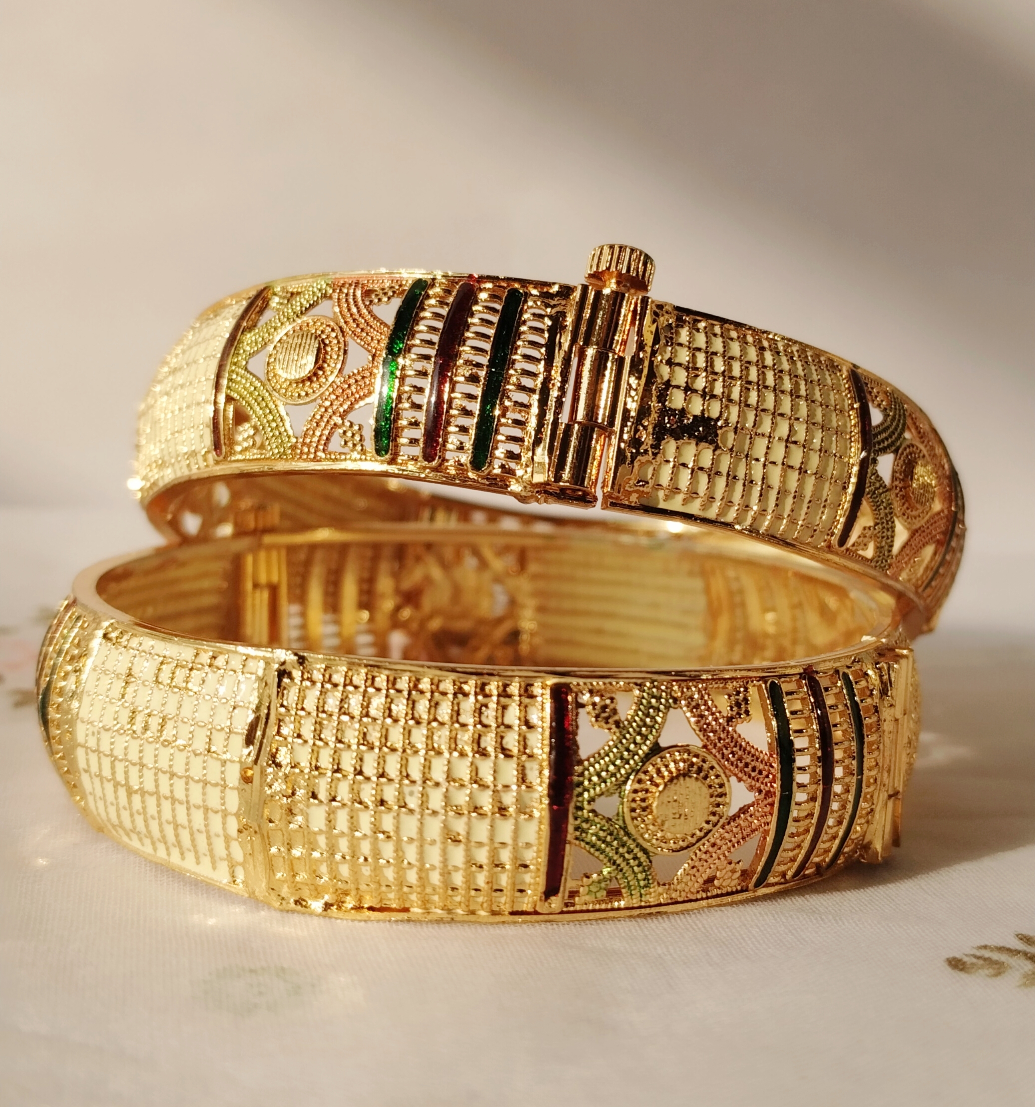 Elegant Gold Plated Kada Bangles