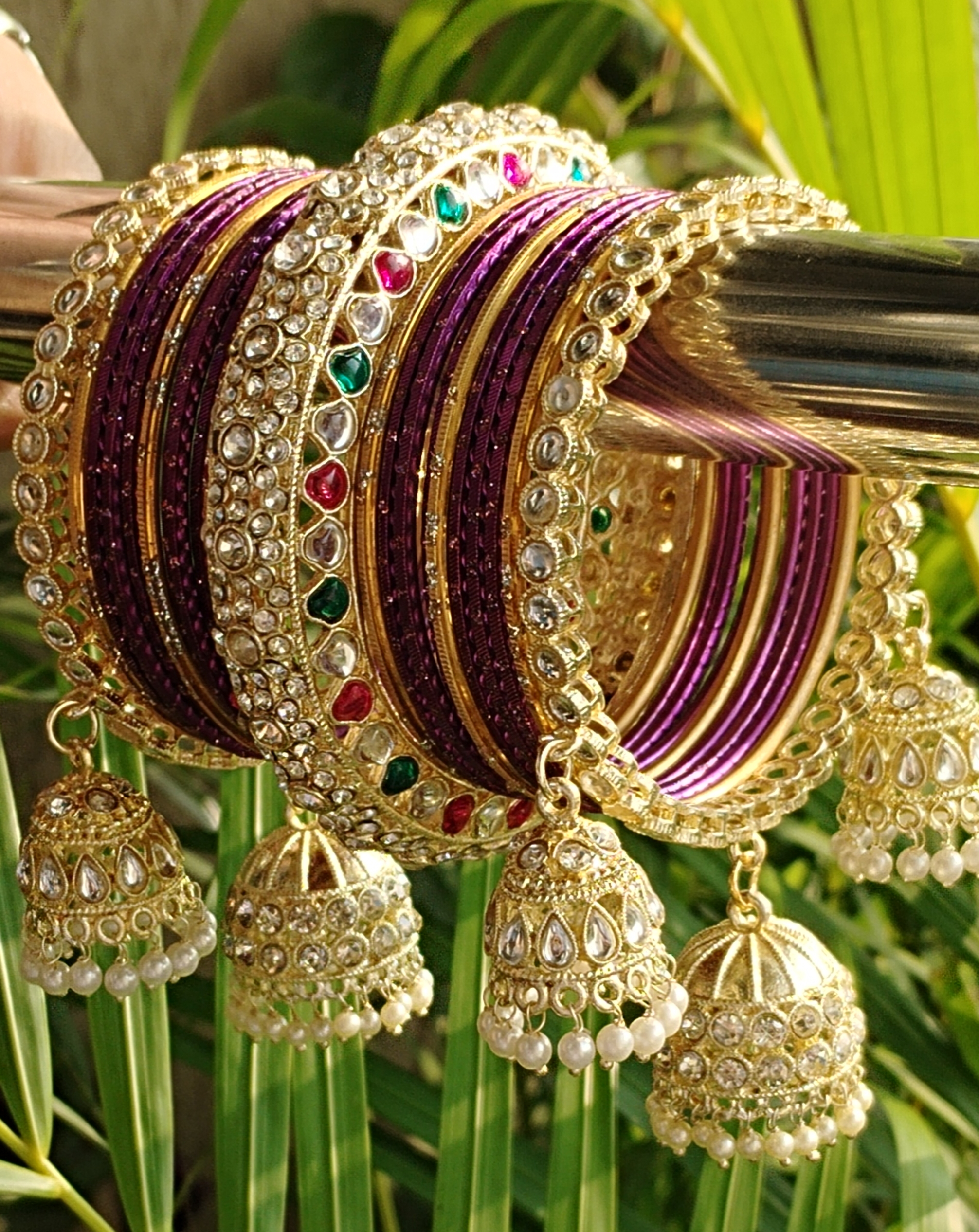 Kundan 3 jhumka Bangels