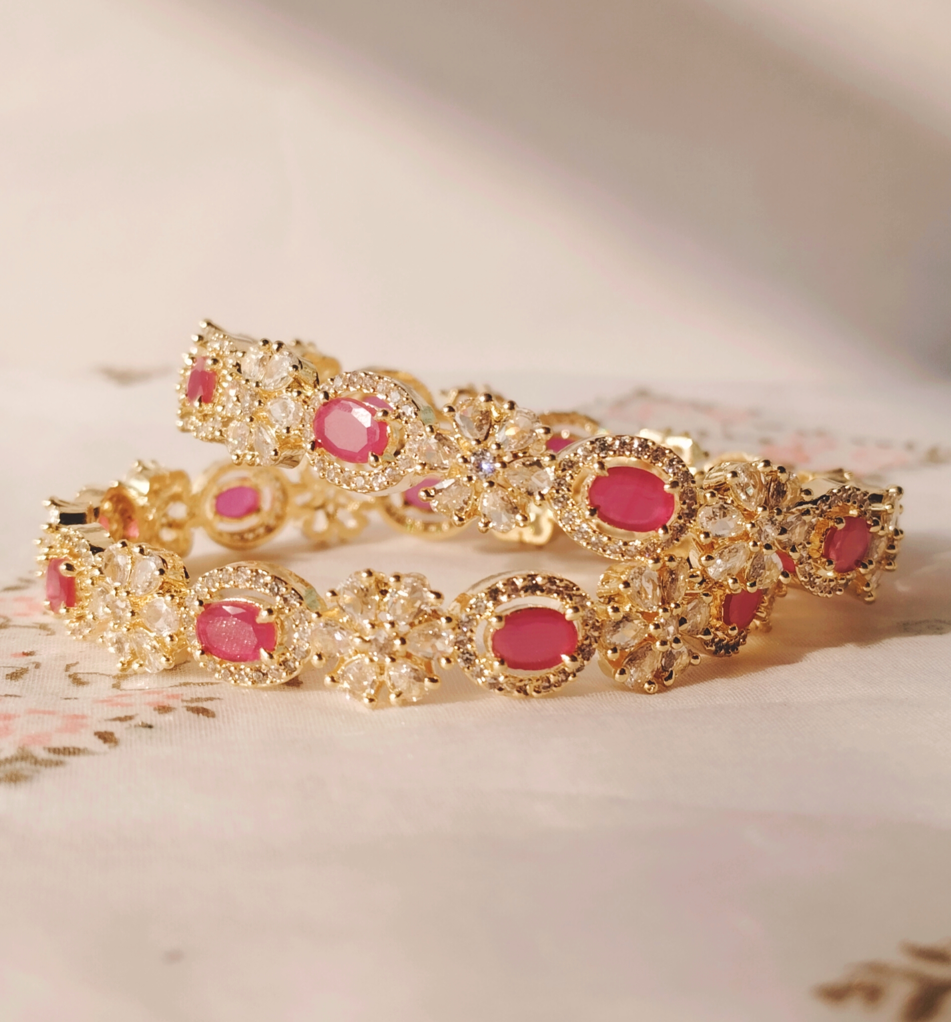 Original AD Bangels With Ruby Stone