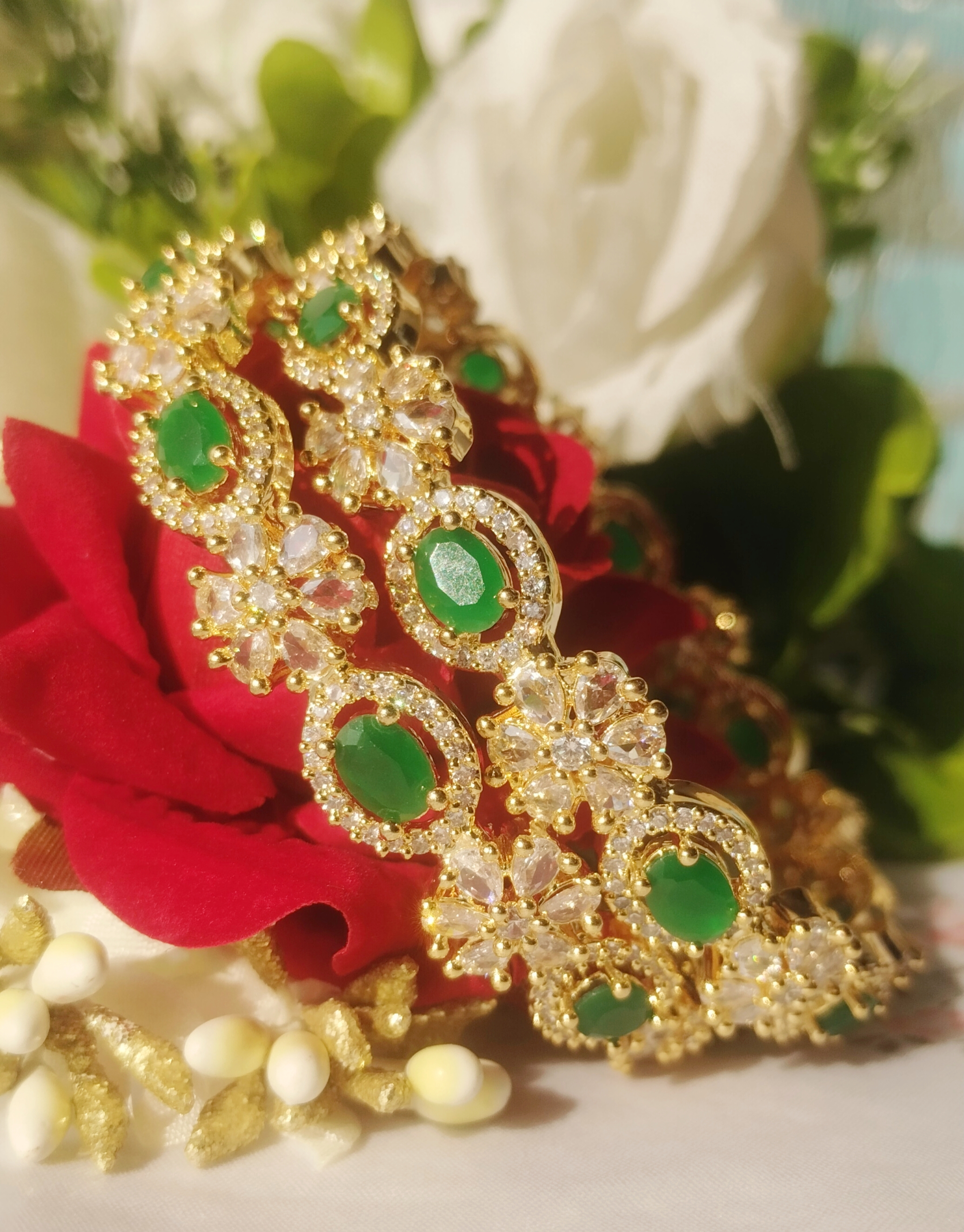 Original AD Bangels With Emraled Green stone