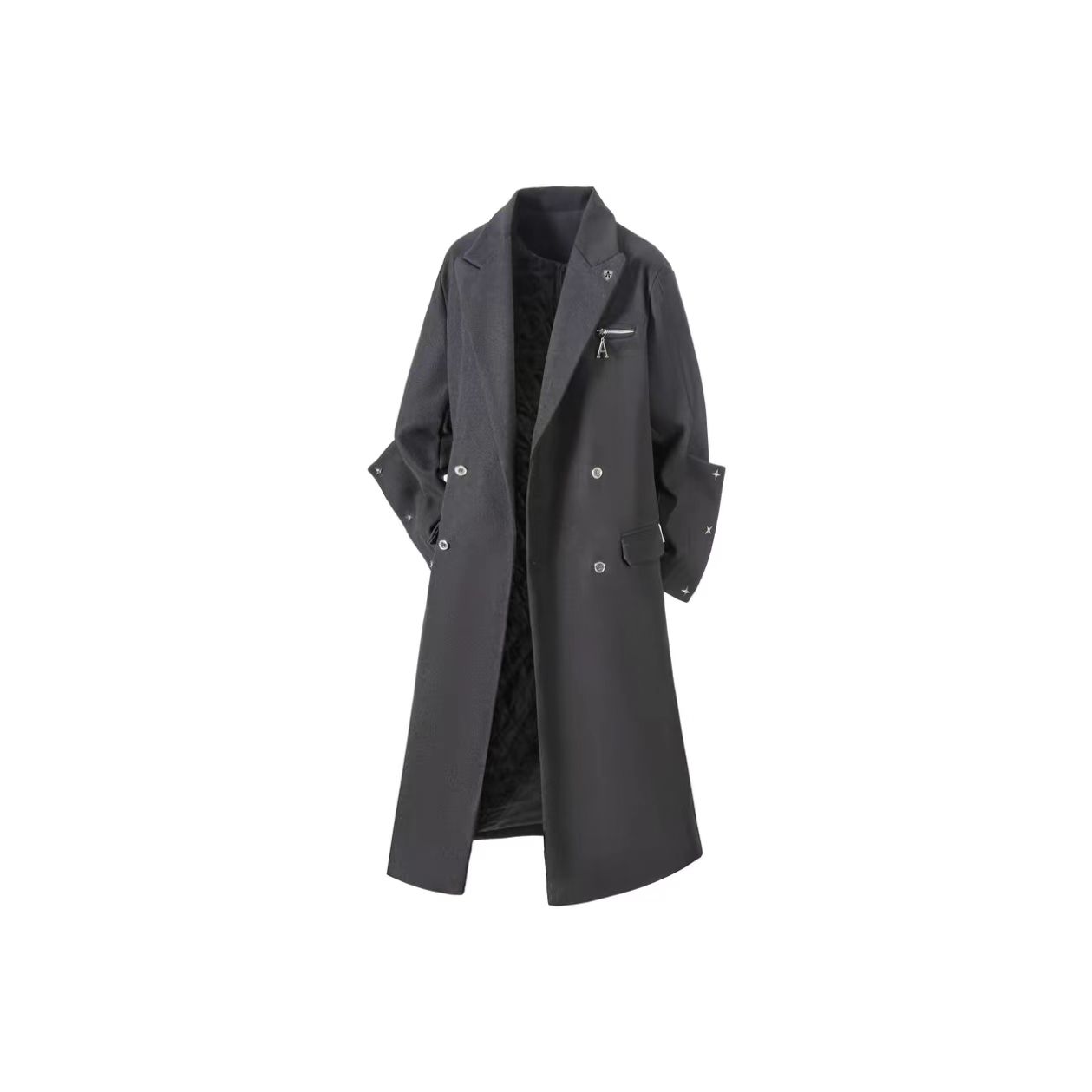 Men's black trench coat