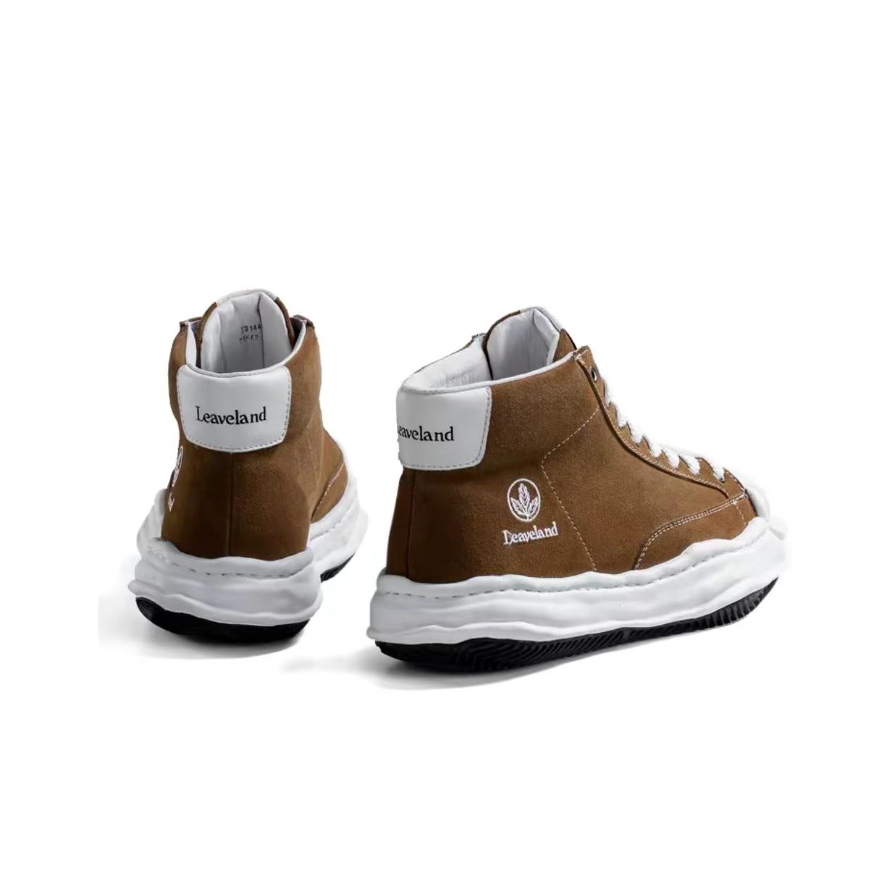 Leaveland Brown High-top Sneakers