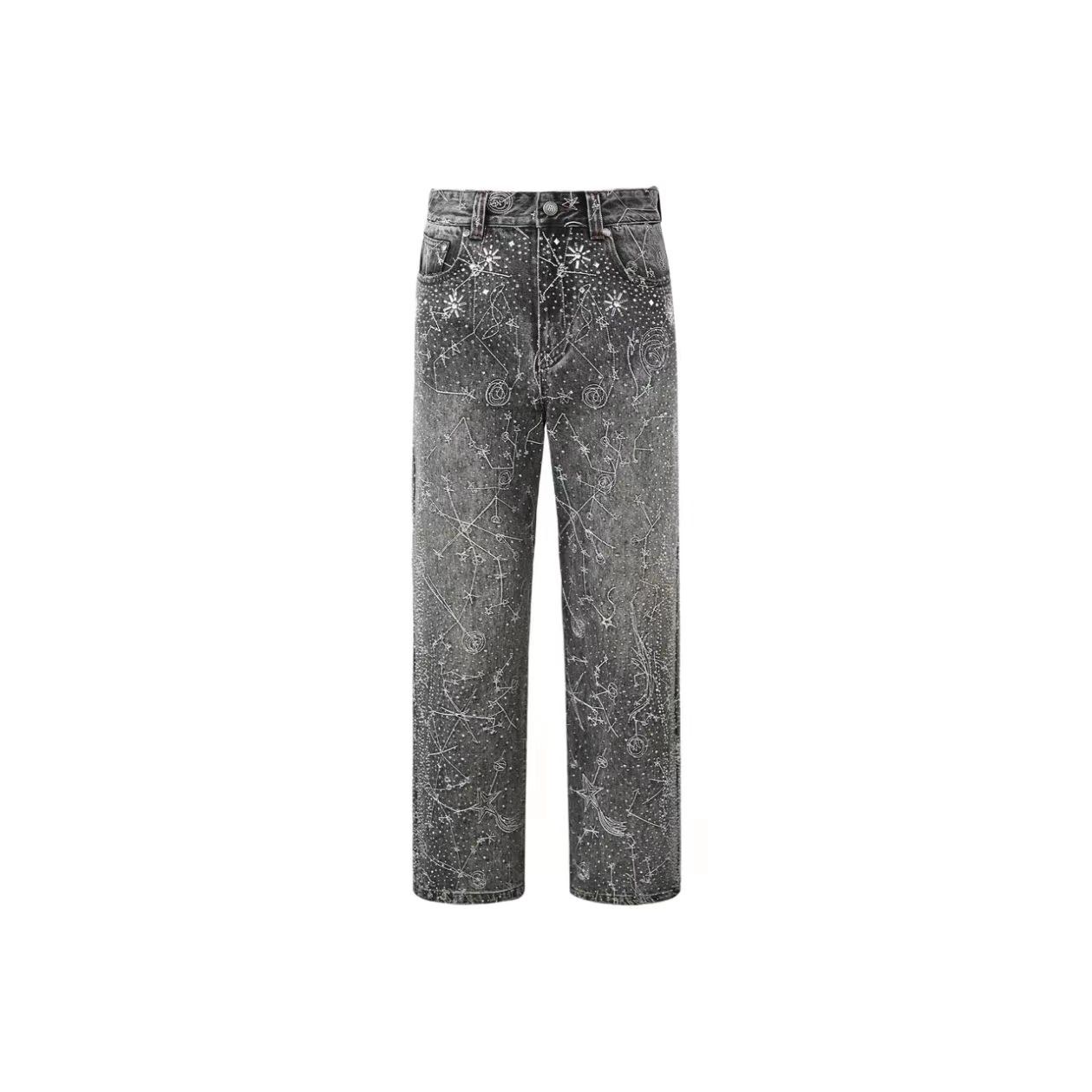 Men's Black Printed Jeans