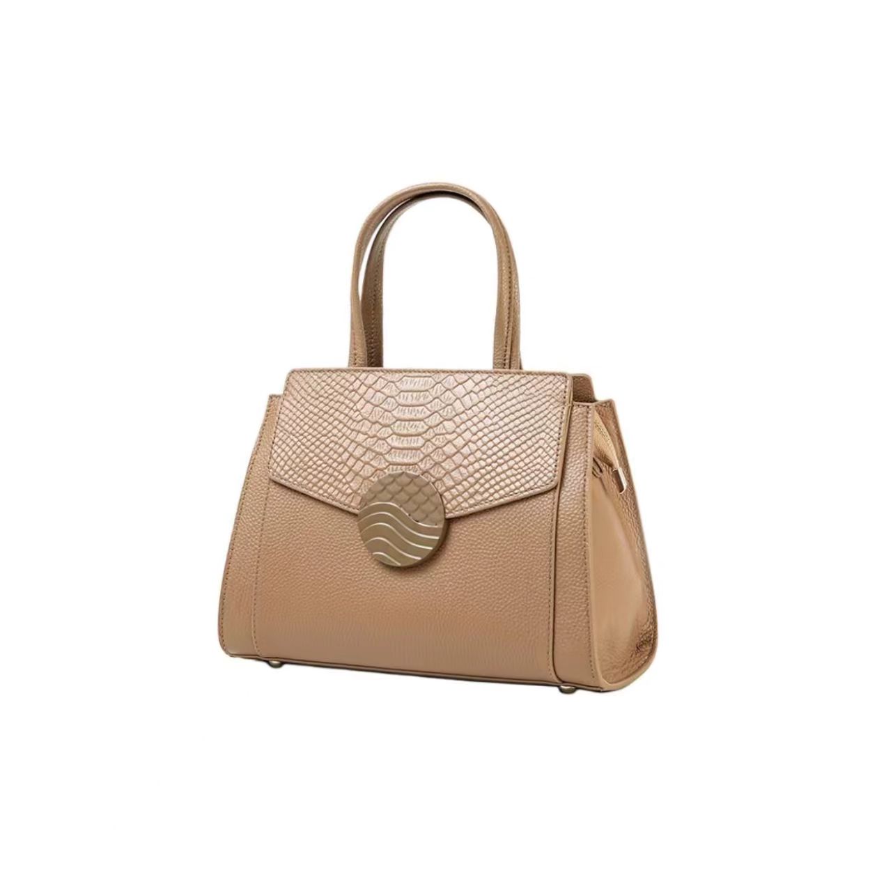 Elegant Beige Leather Handbag