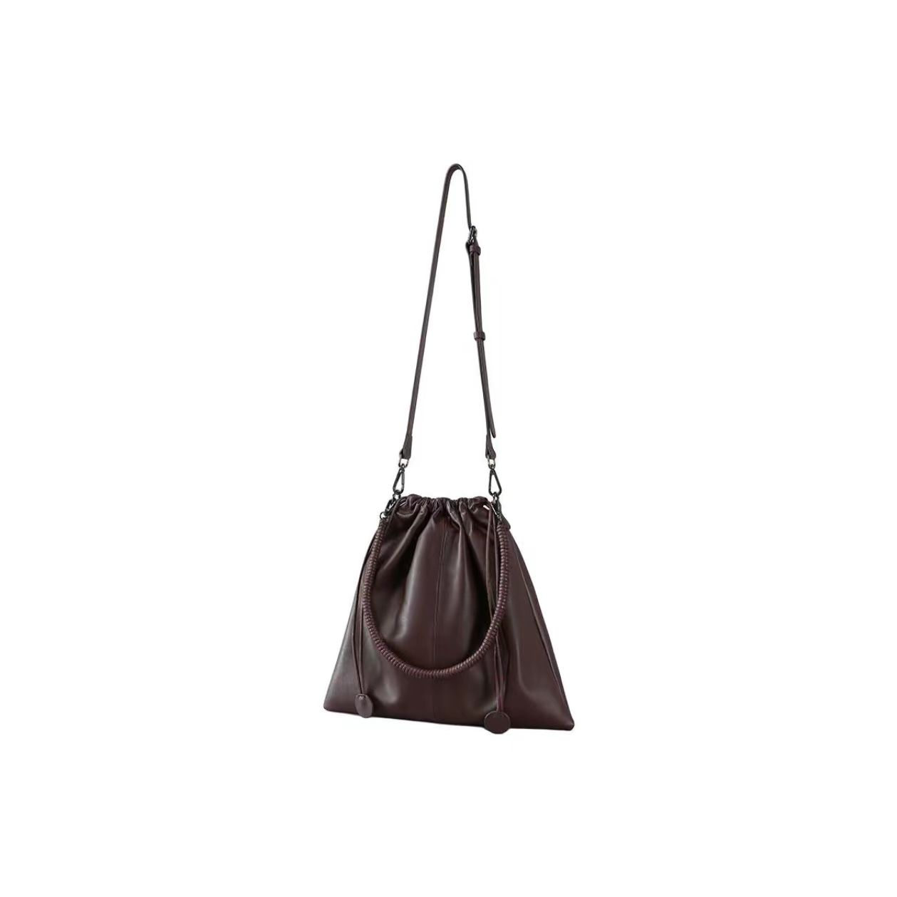 Dark Brown Leather Shoulder Bag