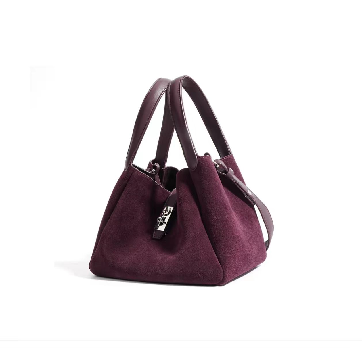 Plum Suede Handbag