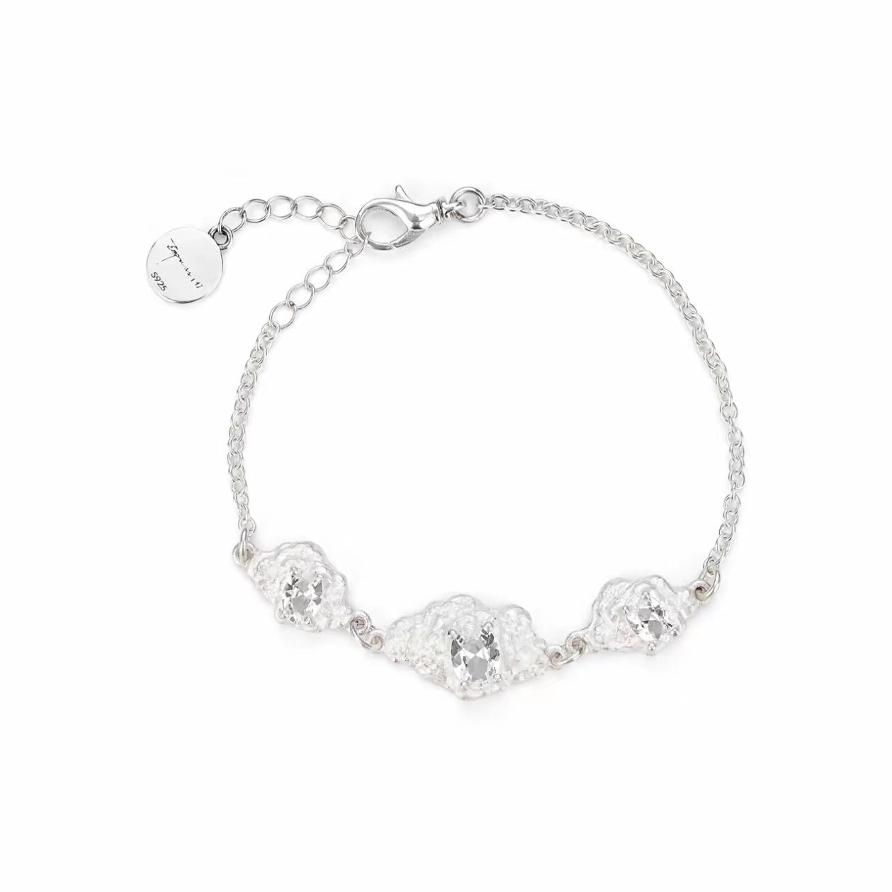 Elegant Silver Bracelet with Crystal Accents