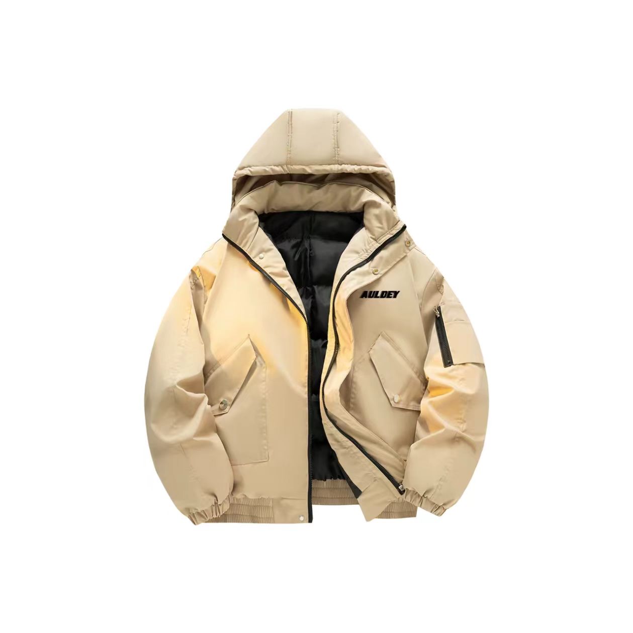 Beige Hooded Winter Jacket