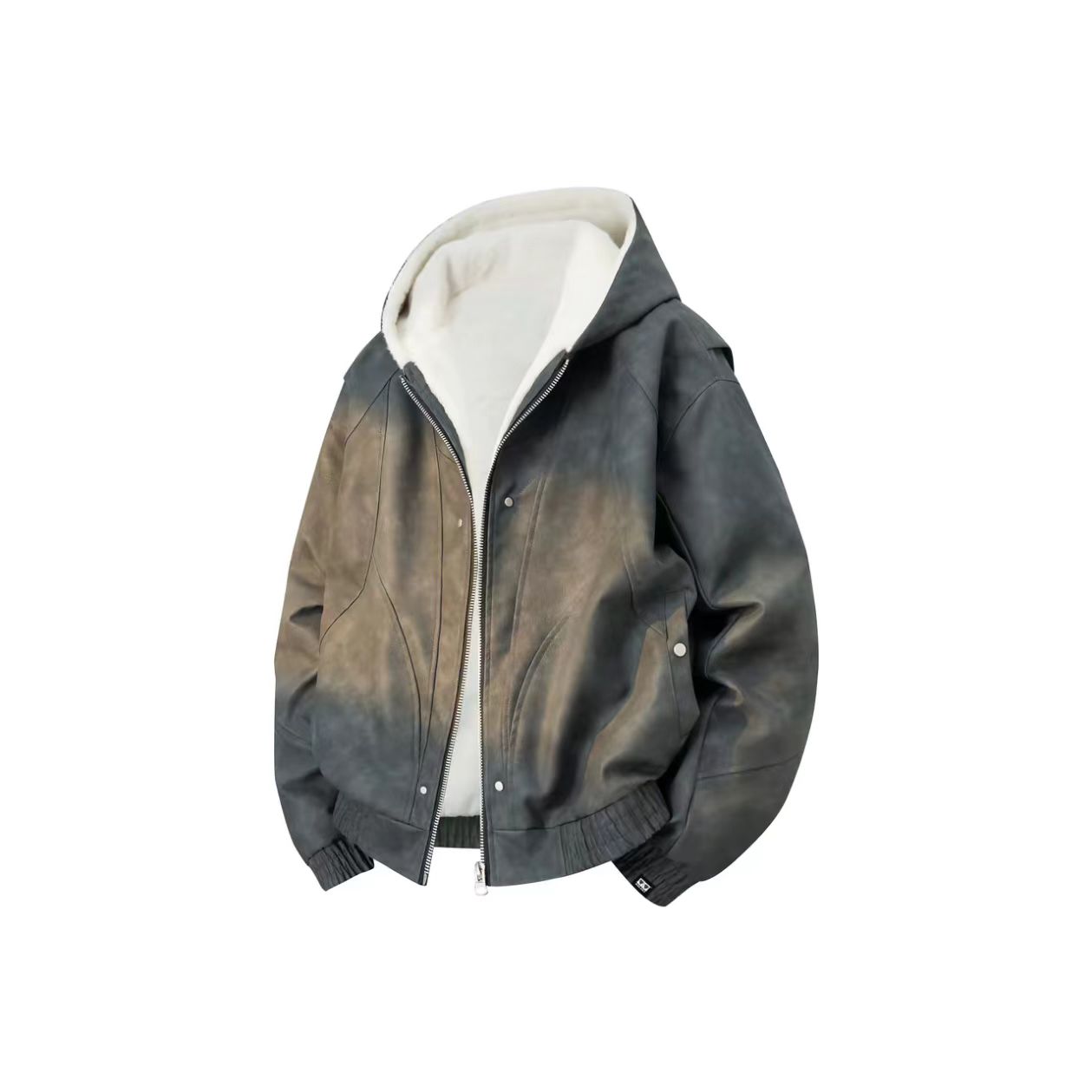 Vintage Hooded Leather Jacket