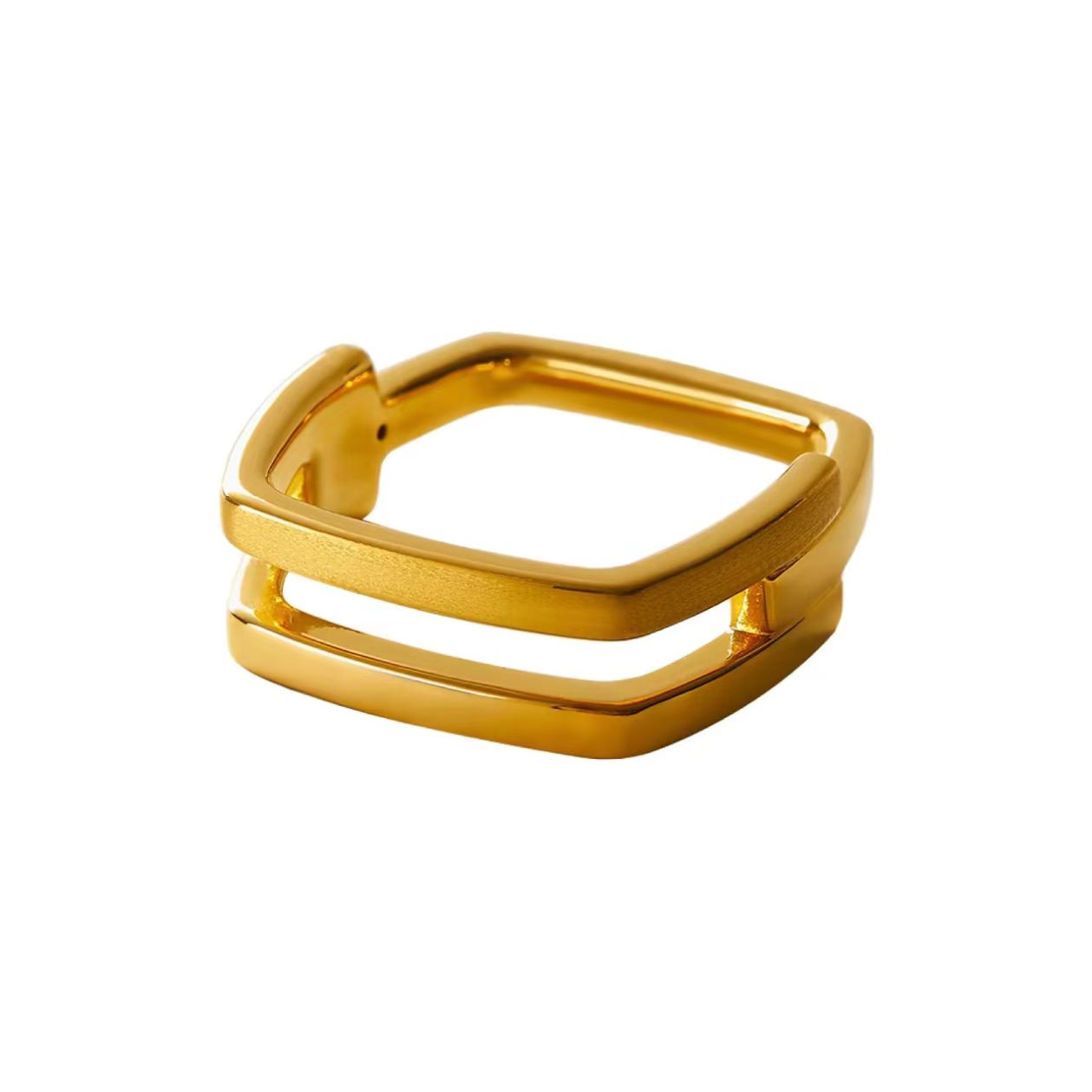 Square gold hoop earring