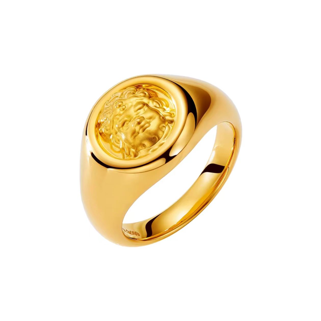 Gold Medusa Signet Ring