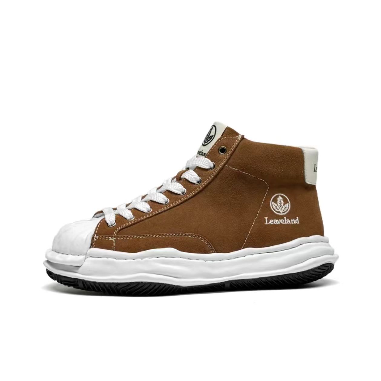 Leaveland Brown High-top Sneakers