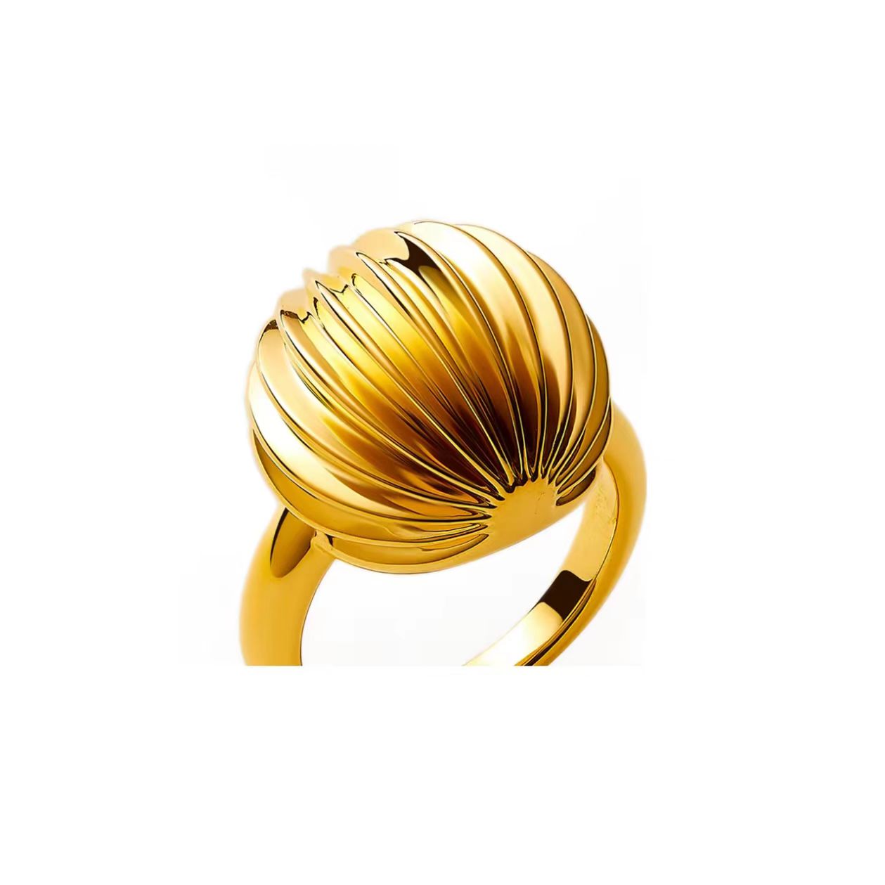 Gold Shell Statement Ring