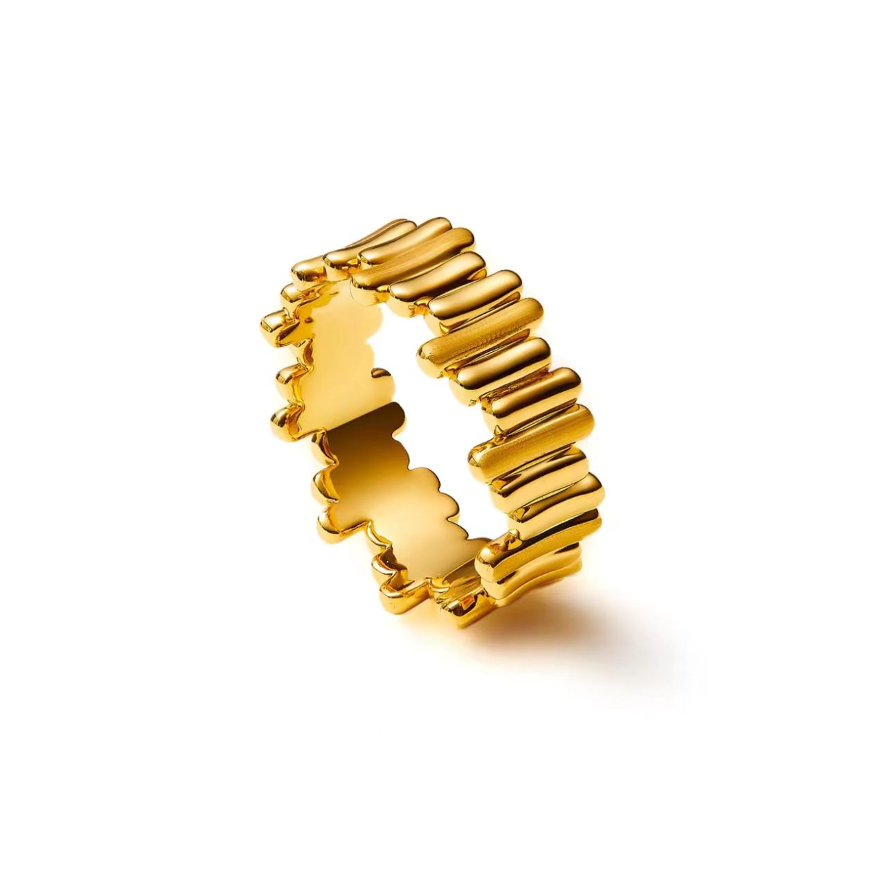 Gold Textured Band Ring