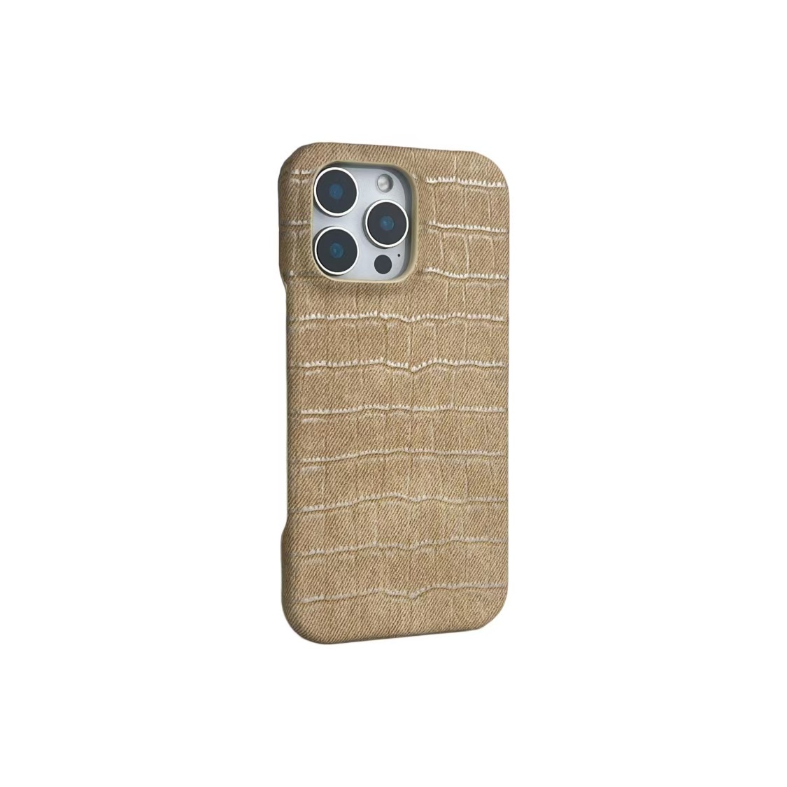 Beige Crocodile Pattern iPhone Case