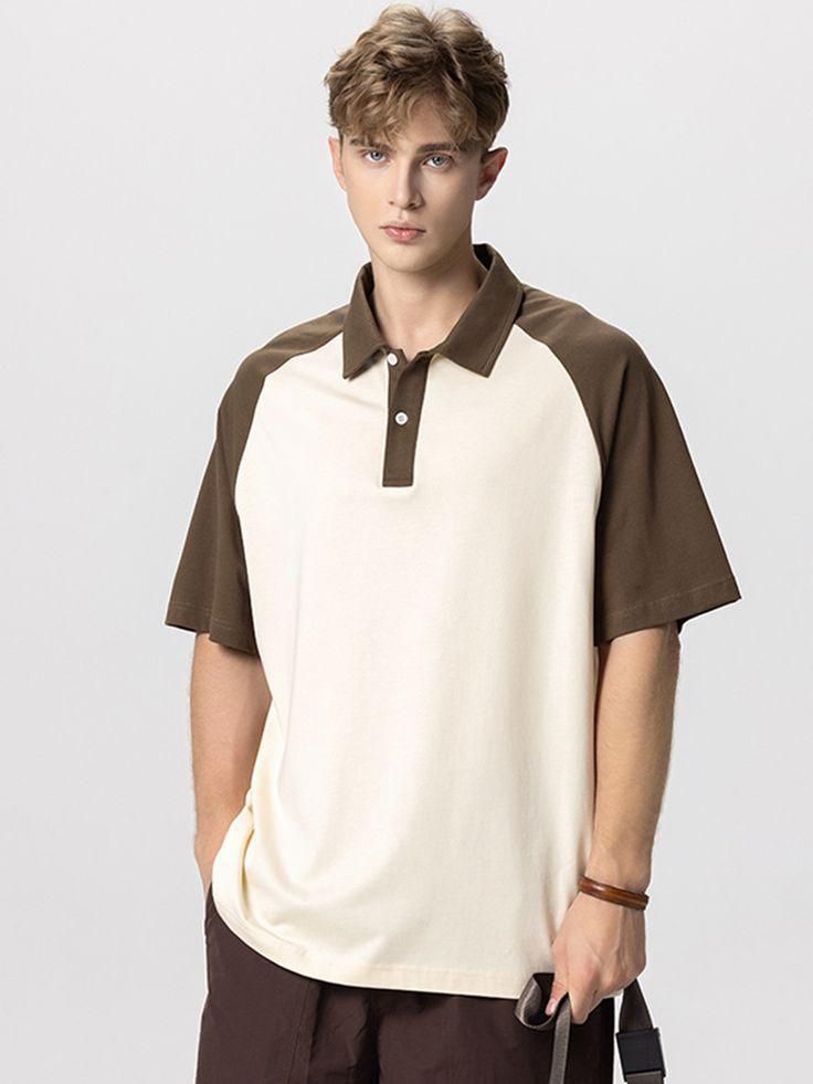 Casual Two-Tone Polo Shirt