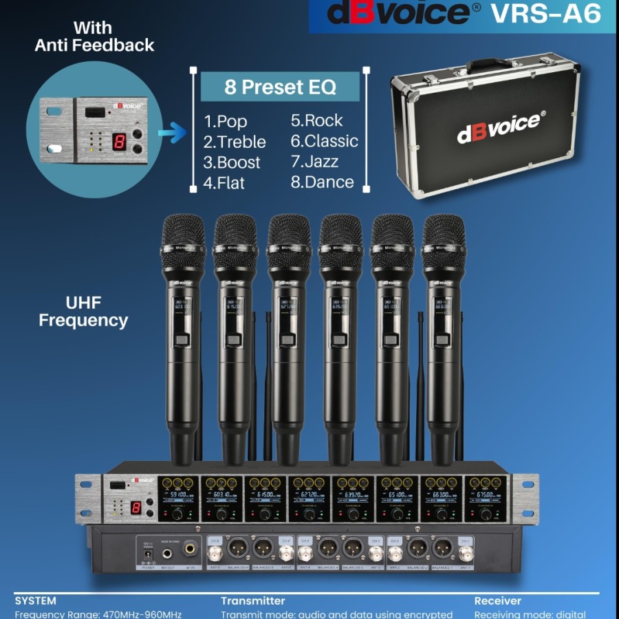 dBVoice VRS-A6 6chanel Professional Wireless Microphone