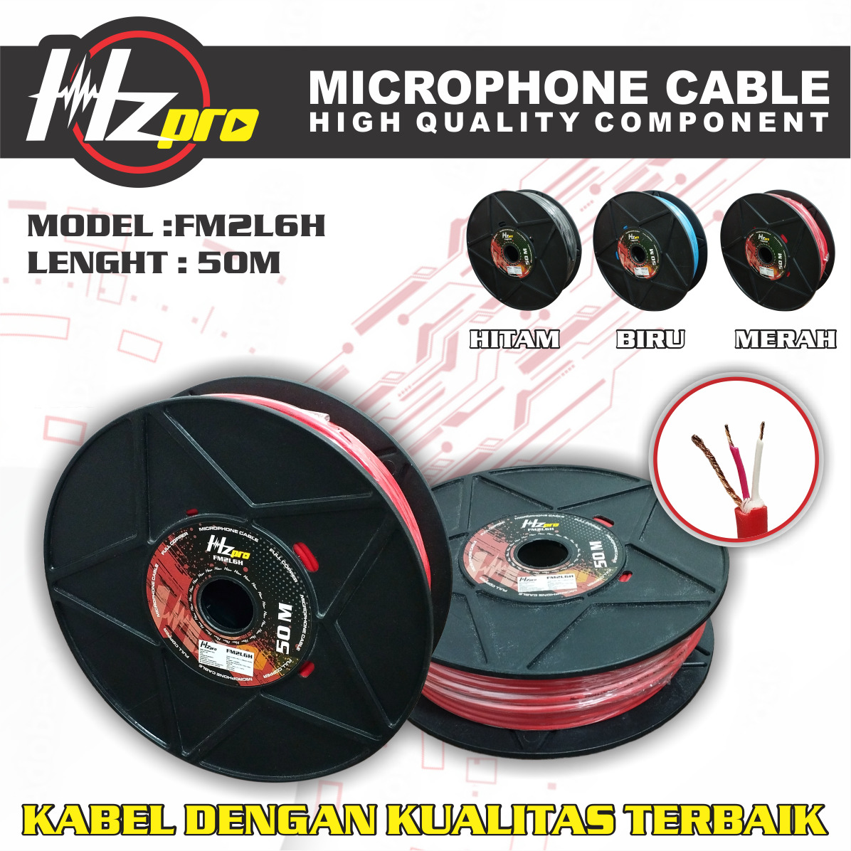 Kabel Mic HzPro FM2L6H Microphone Cable 50mtr