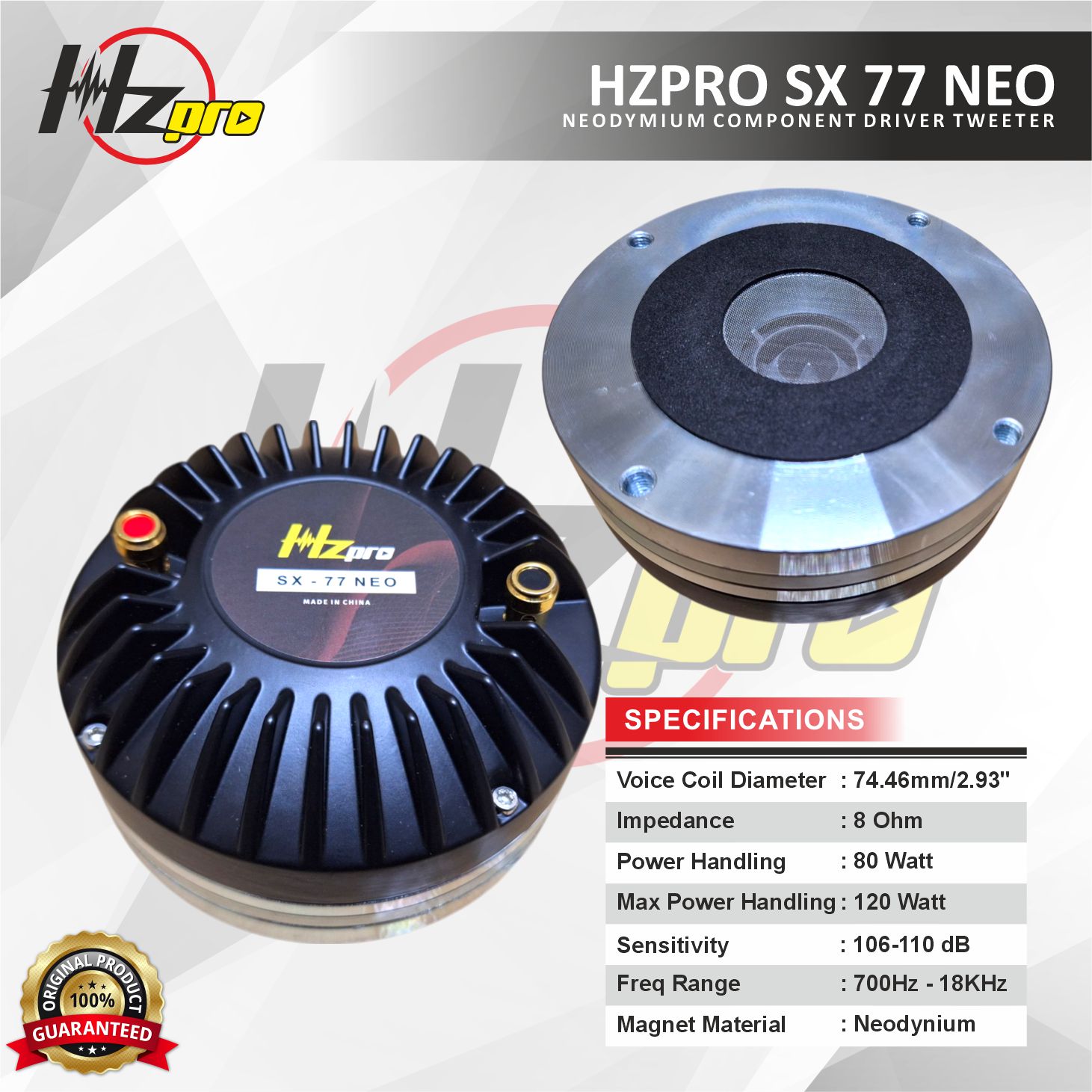 Driver Tweeter HZPRO SX-77 NEO
