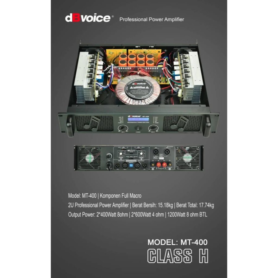 Power Amplifier dBVoice MT-400 Professional Class H