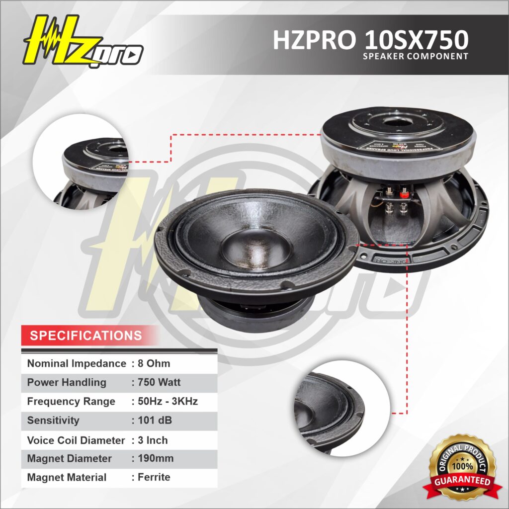HZPRO 10SX750 10Inc Speaker Transducer Component