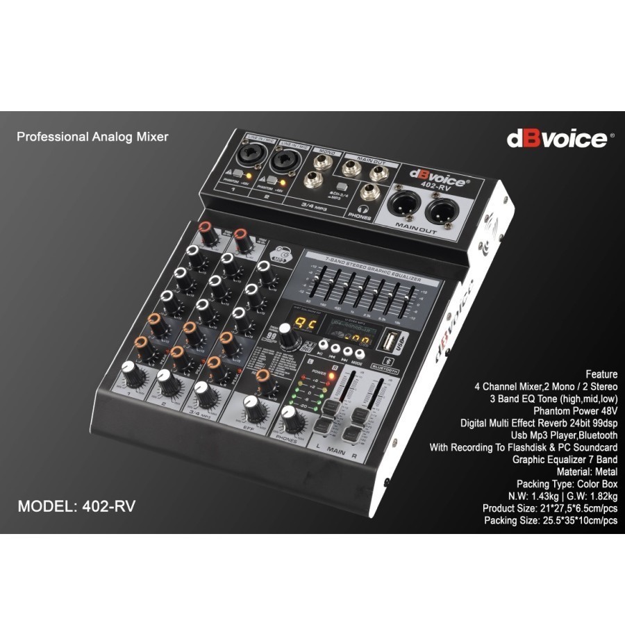 Mixer Audio dBVoice 402-RV 4chanel Analog