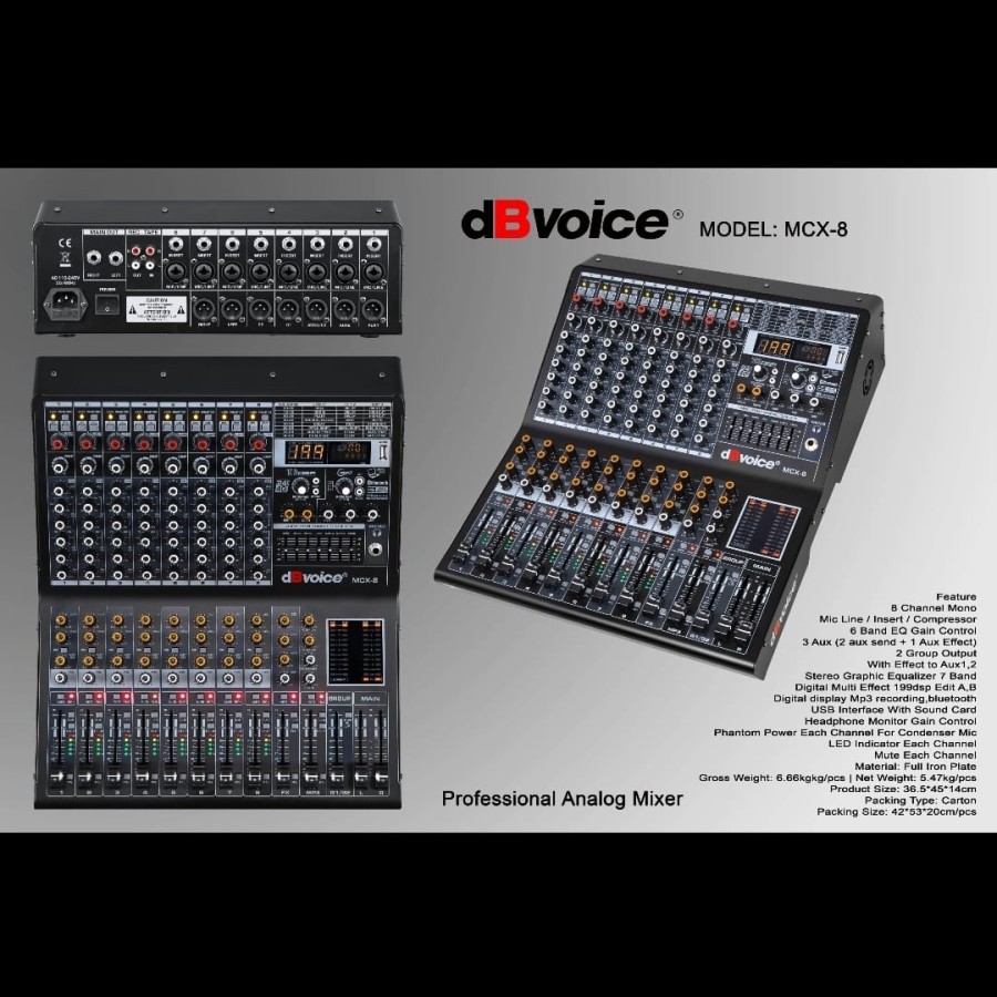 Mixer Audio dBVoice MCX-8 8chanel Analog