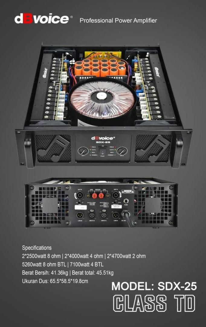 Power Amplifier Class TD dBVoice SDX-25/Glerr Badak Horeg/Subwoofer