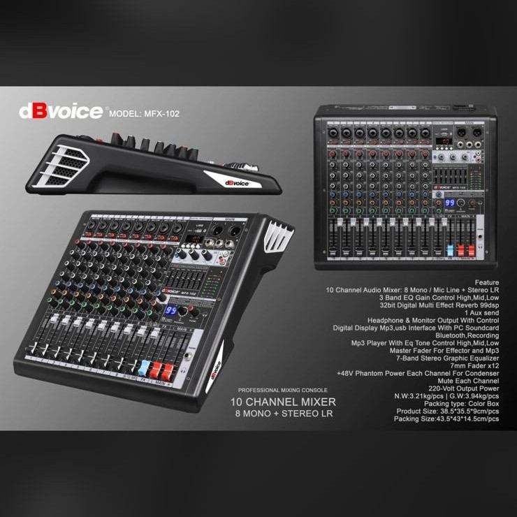 Mixer Audio dBVoice MFX-102 8Chanel Analog