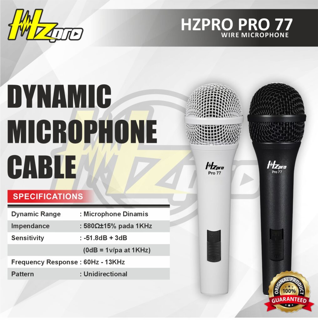 HZPRO PRO-77 Mic Kabel Dynamic Microphone