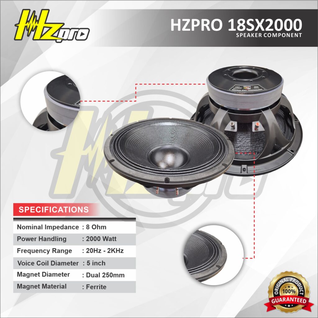 HZPRO 18SX2000 18Inc Ferrite Speaker Transducer Component