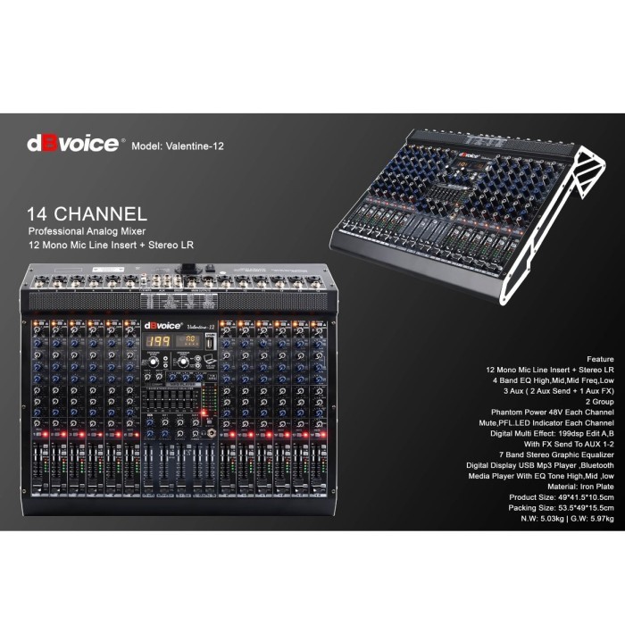 Mixer Audio dBVoice Valentine-12 Analog 14Chanel