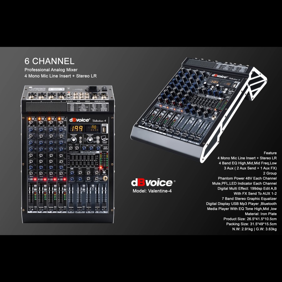 Mixer Audio dBVoice Valentine-4 6 Channel Analog
