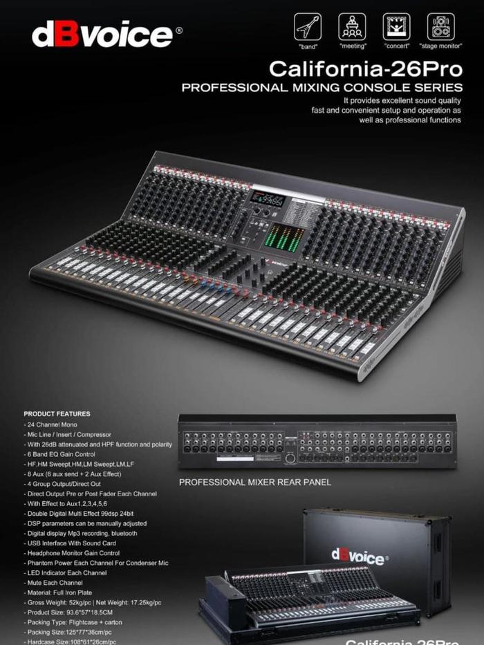 Mixer Audio dBVoice California-26Pro 26 chanel Profesional