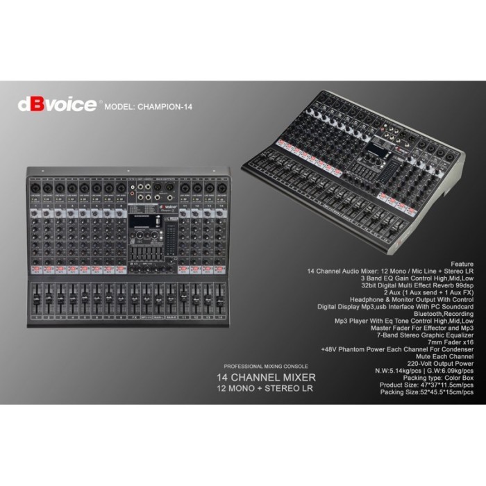 Mixer Audio dBvoice Champion-14 14chanel Analog